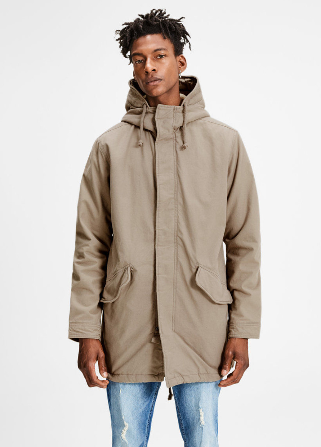 Темно-бежева демісезонна куртка JACK&JONES