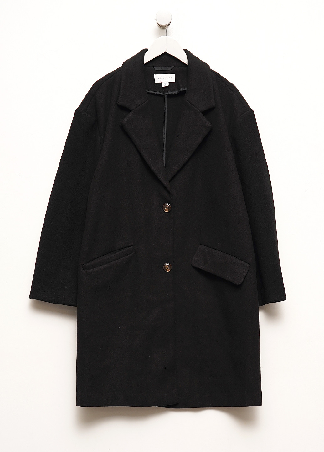 Чорне демісезонне Пальто однобортне Warehouse