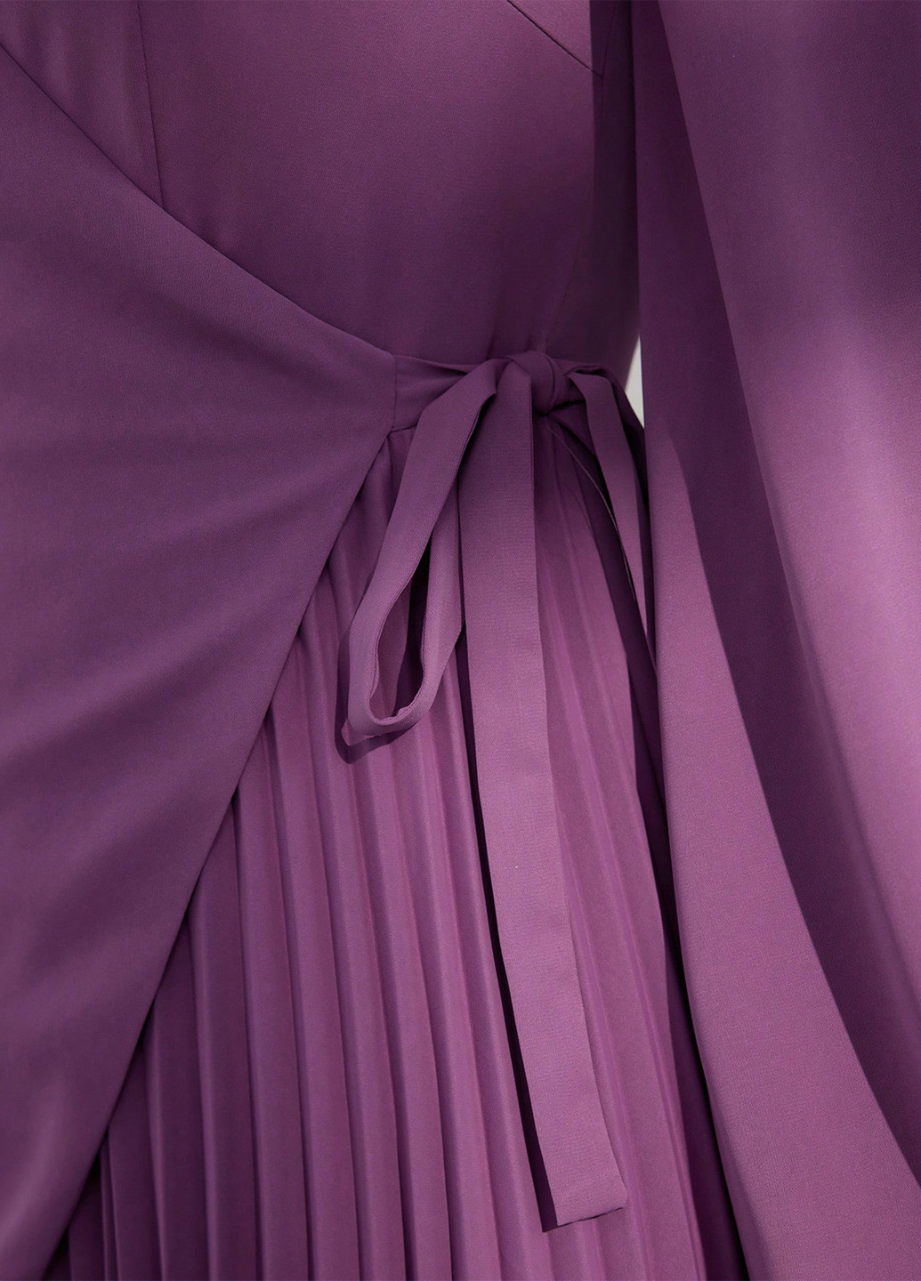 Фиолетовое вечернее, кэжуал платье с юбкой-солнце, плиссированное, на запах SHEIN однотонное