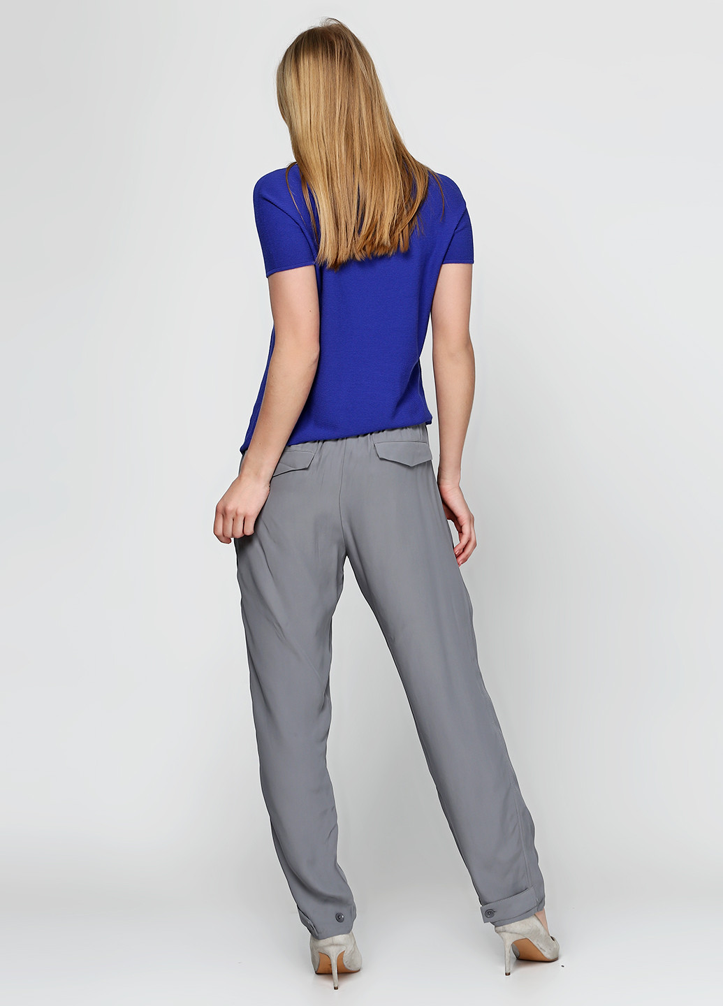 Серые кэжуал демисезонные брюки DKNY