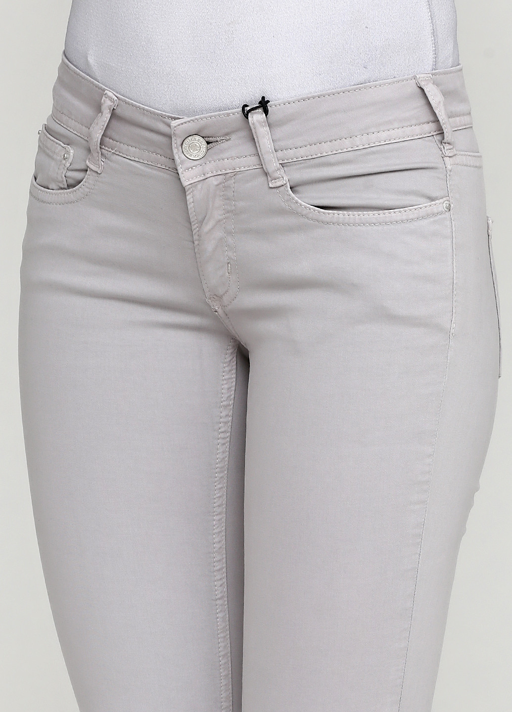 Светло-серые кэжуал демисезонные зауженные брюки Cimarron