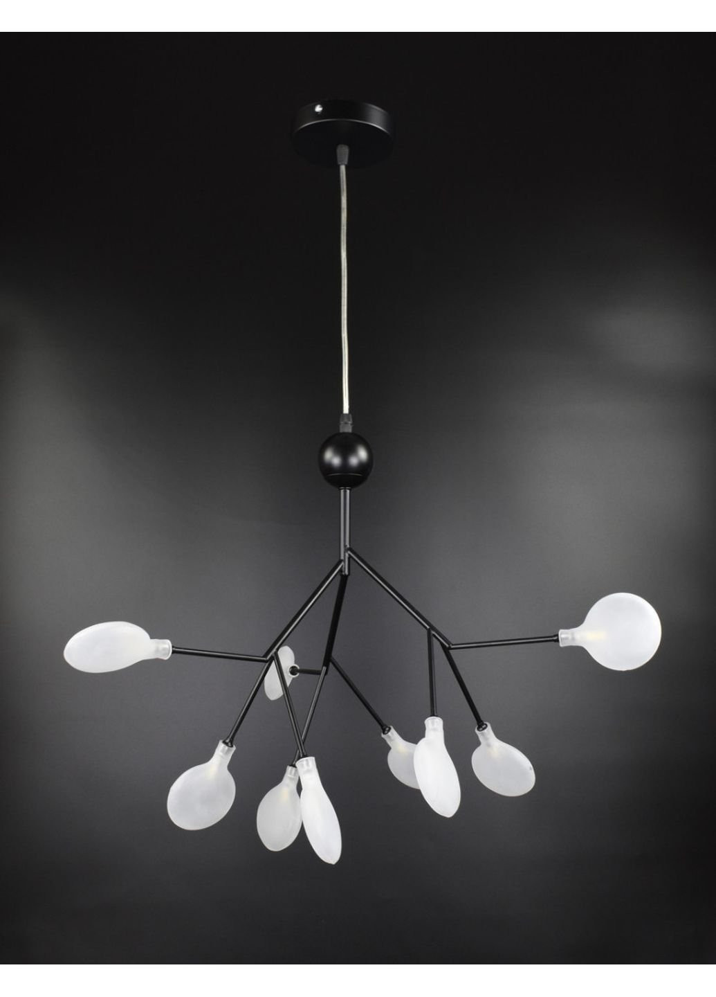 Люстра потолочная на 9 лампочек H686/9P-bk-fr Черный 60х56х56 см. Sunnysky (253628657)