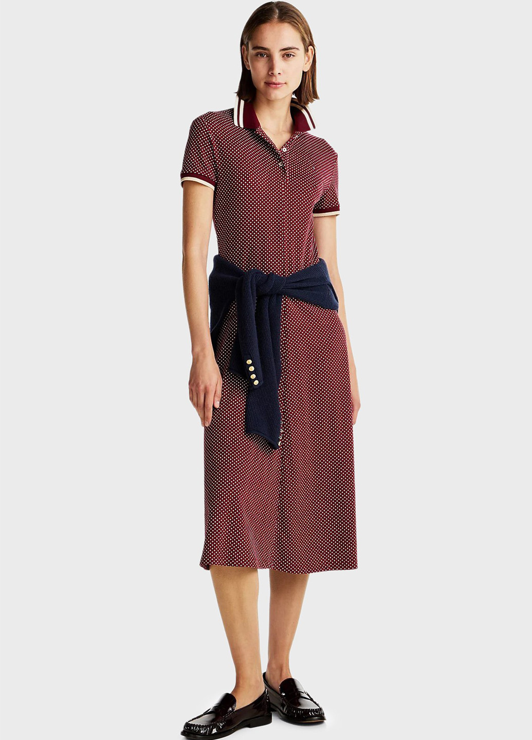 Бордова кежуал сукня поло Tommy Hilfiger з геометричним візерунком