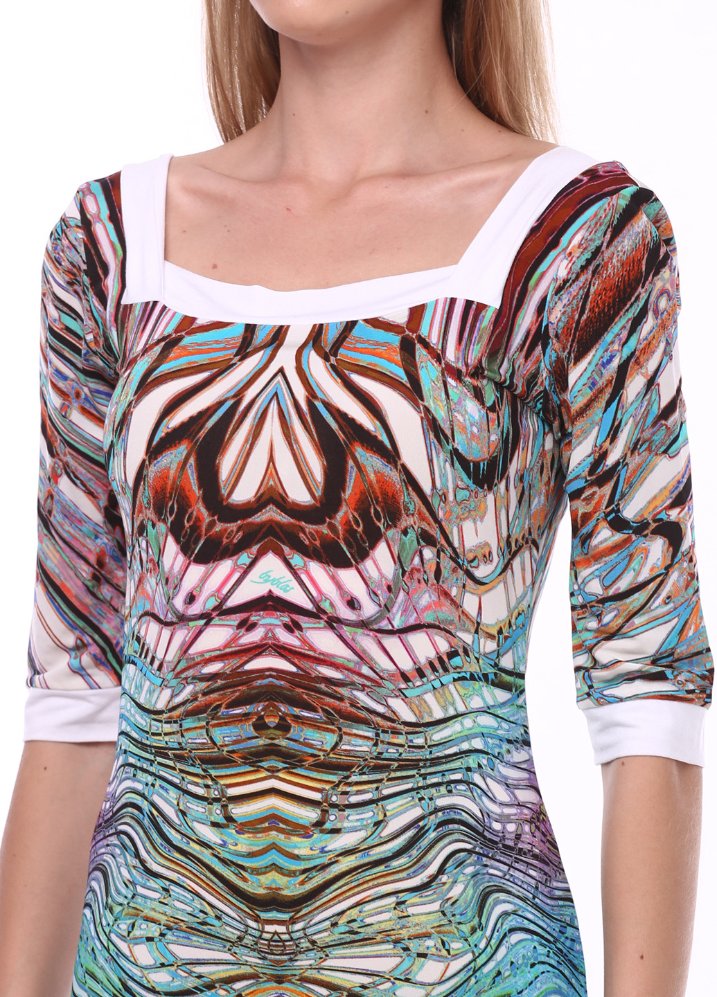 Комбинированное кэжуал платье футляр Byblos с абстрактным узором