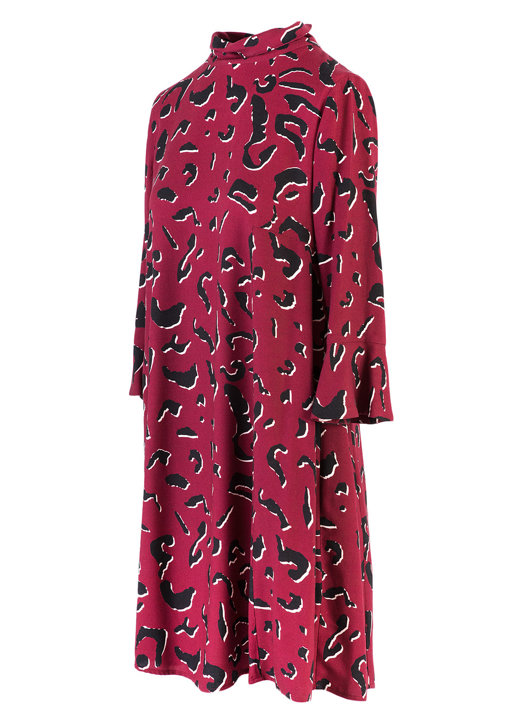 Бордовое кэжуал платье Trussardi Jeans с абстрактным узором