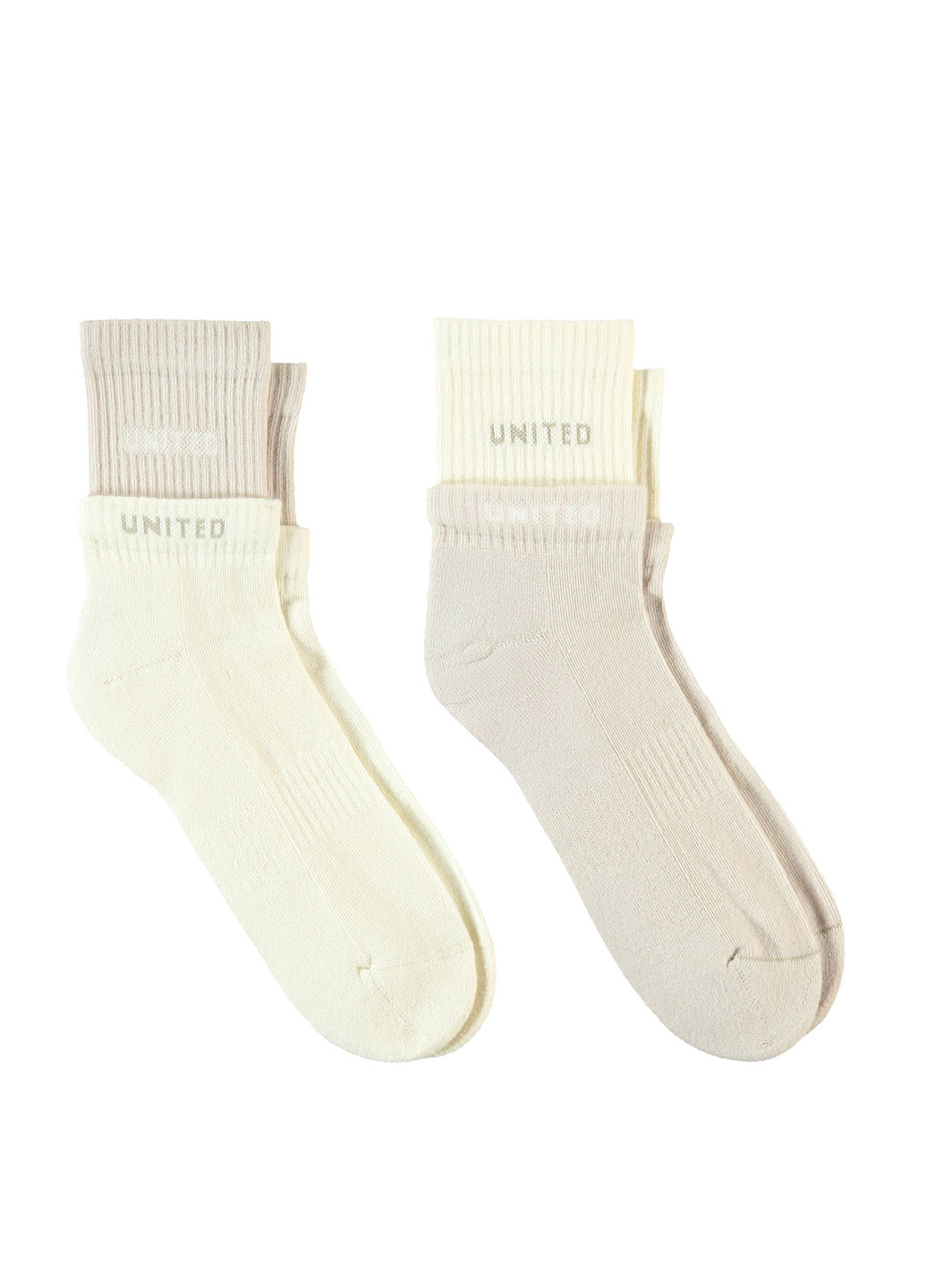Бежеві шкарпетки (2 пари) UNITED4 написи (329058719)