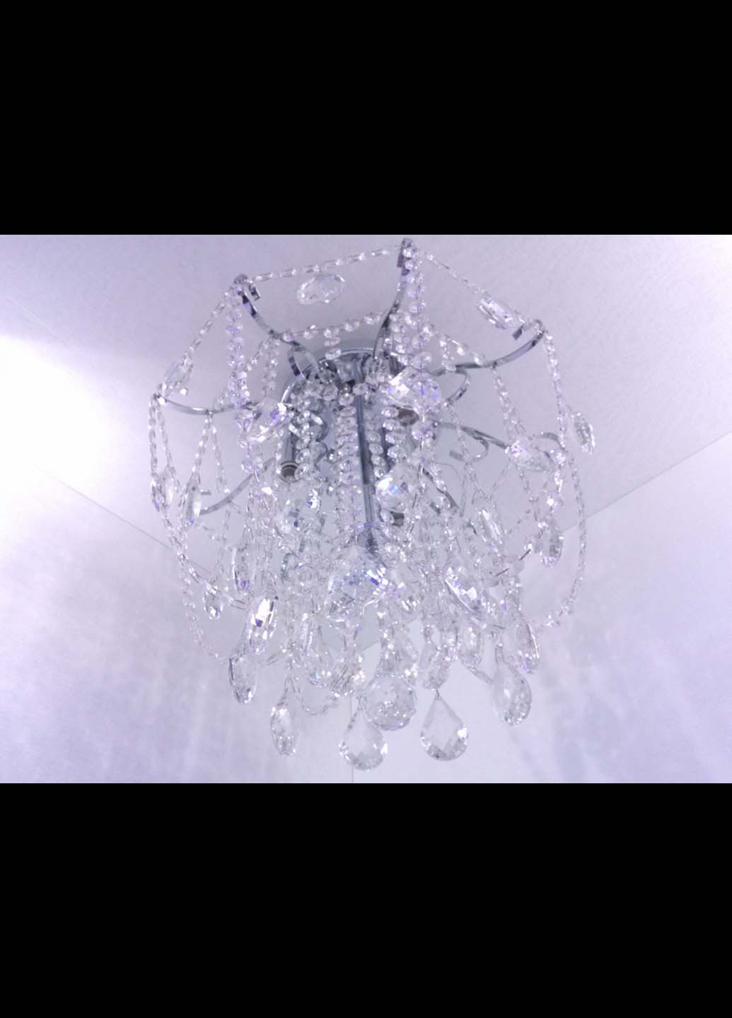 Люстра стельова кришталева з пультом 90080/4 Хром 42х45х45 см. Handmade (234538178)