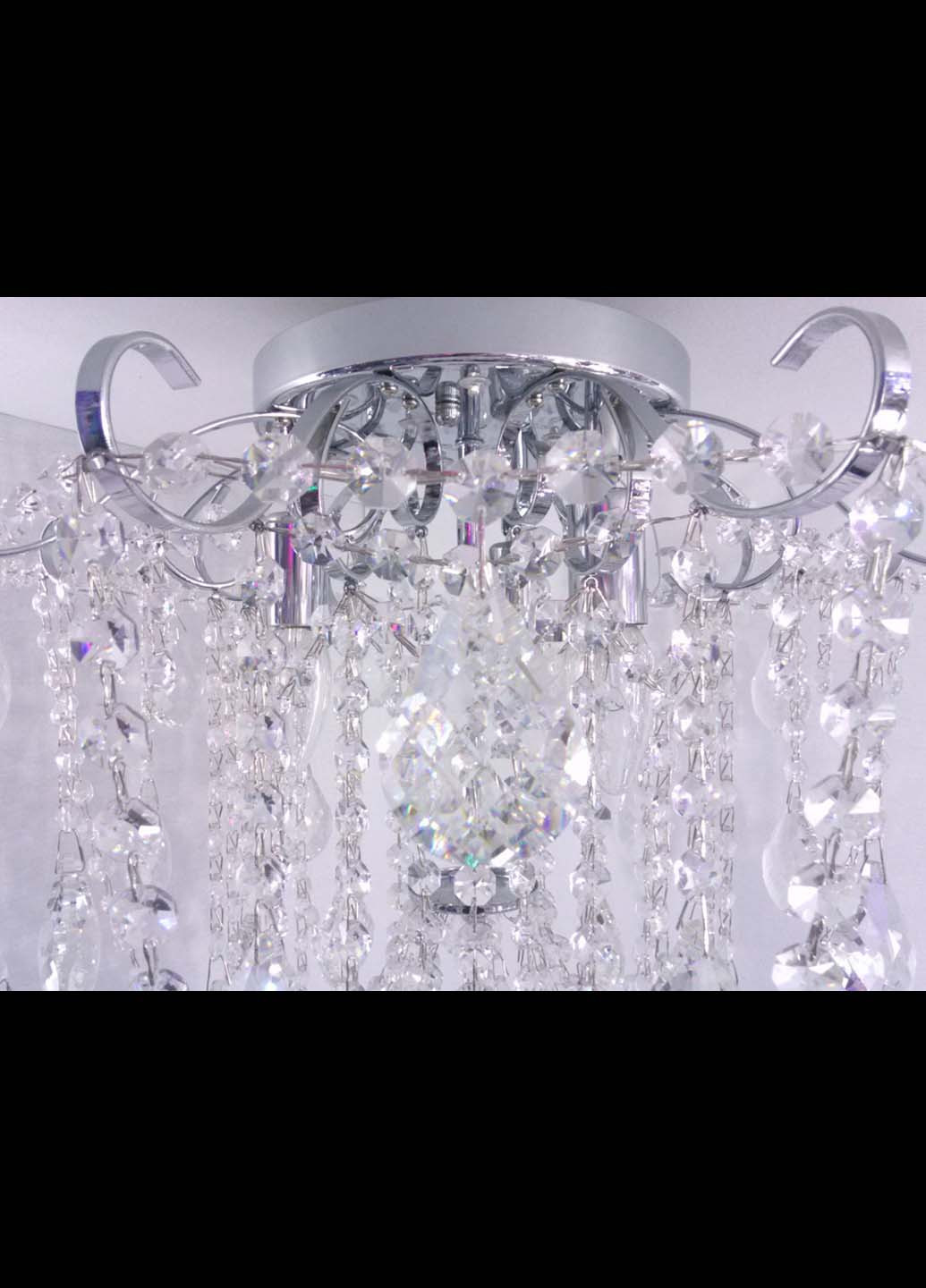 Люстра стельова кришталева з пультом 90080/4 Хром 42х45х45 см. Handmade (234538178)