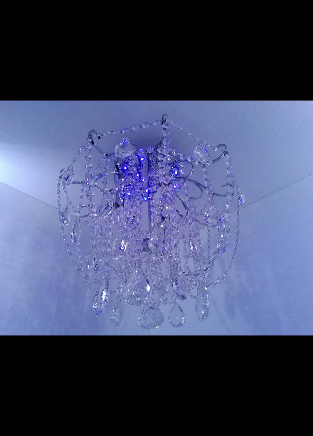 Люстра стельова кришталева з пультом 90080/4 Хром 42х45х45 см. Handmade (234538178)