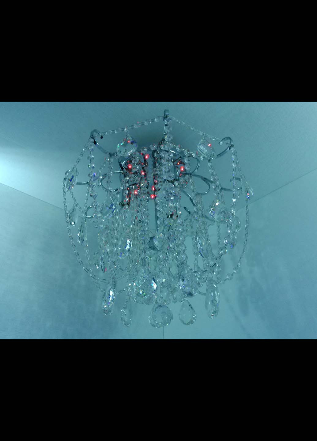 Люстра стельова кришталева з пультом 90080/4 Хром 42х45х45 см. Handmade (234538178)