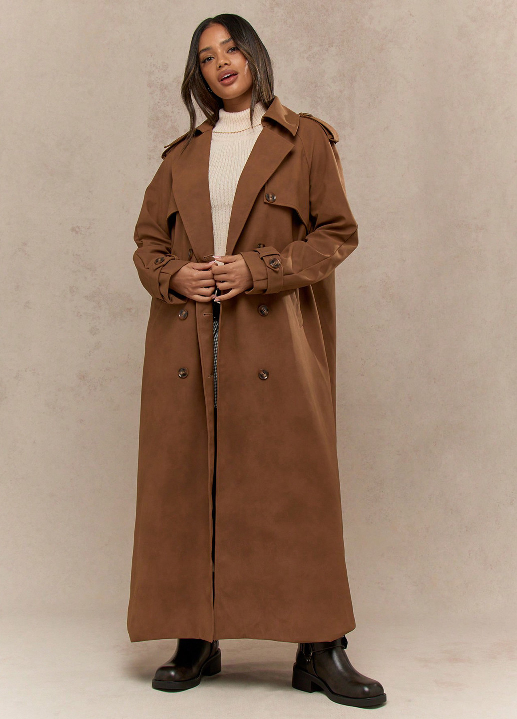 Плащ SHEIN тренчкот на пуговицах демисезон (334101757)