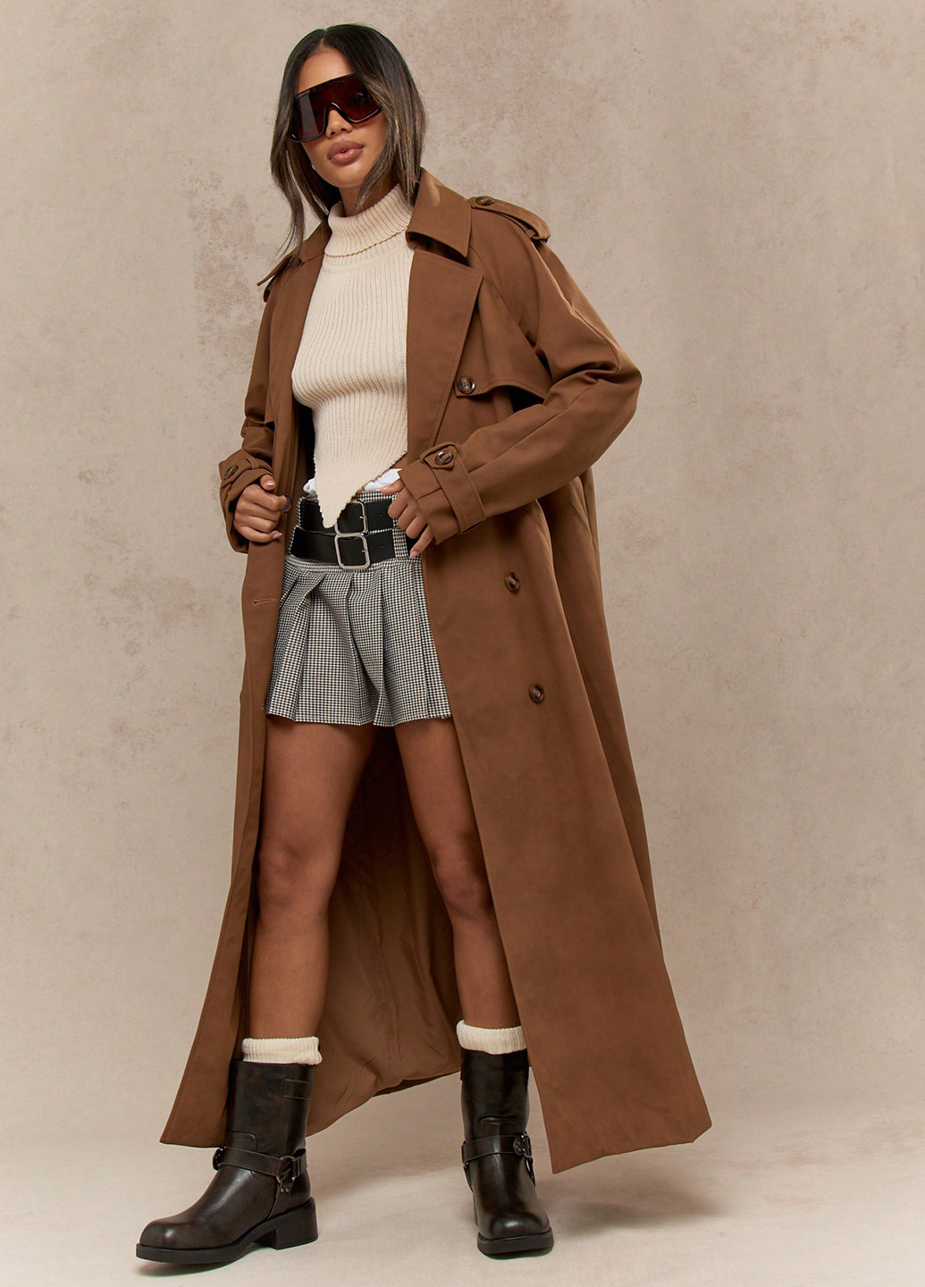 Плащ SHEIN тренчкот на пуговицах демисезон (334101757)