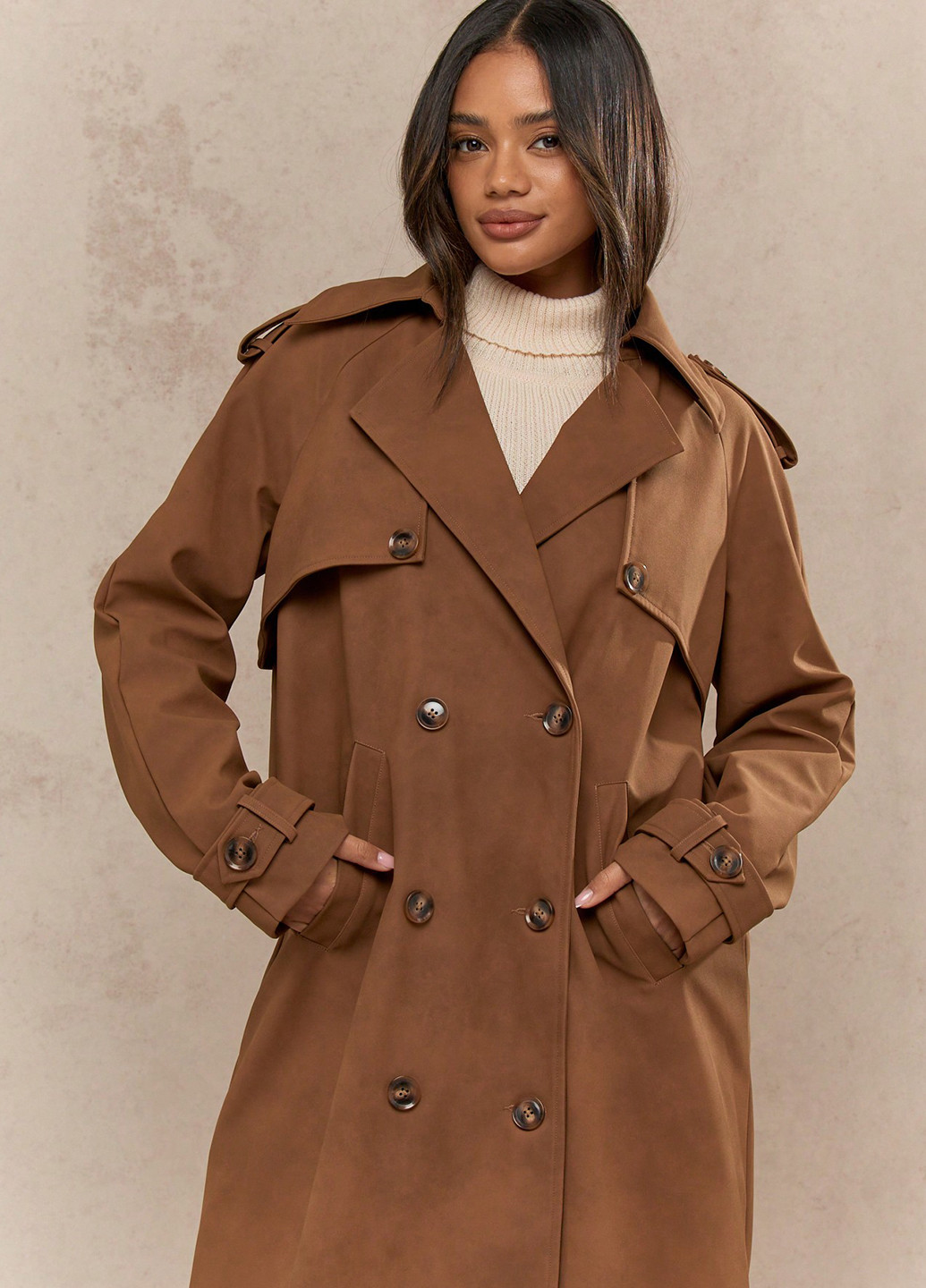 Плащ SHEIN тренчкот на пуговицах демисезон (334101757)