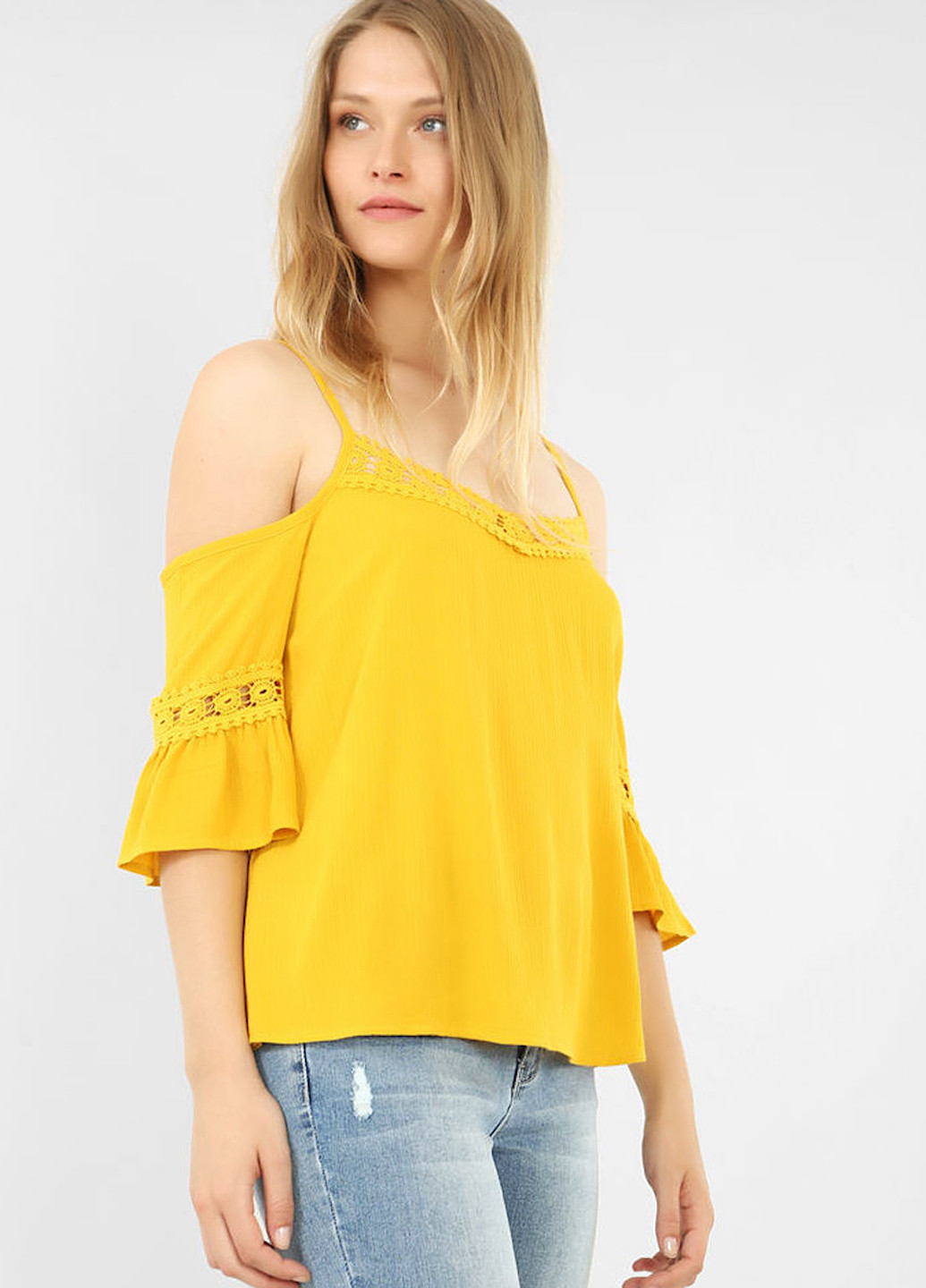 Желтая летняя блуза Pimkie