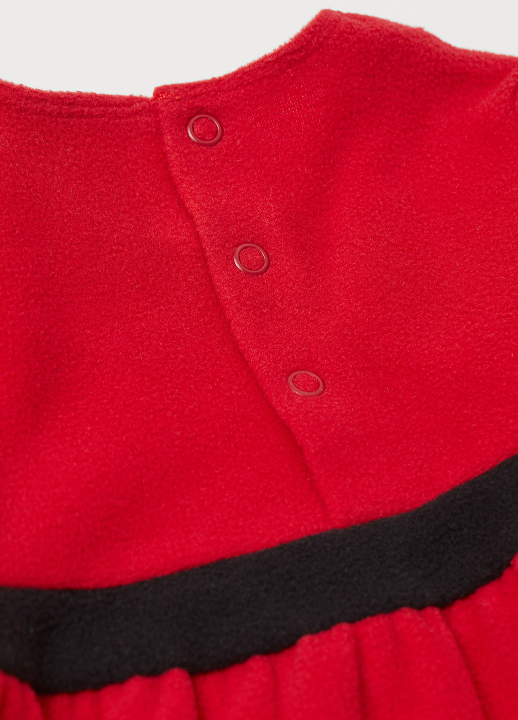 Маскарадний костюм (сукня, ковпак) H&M однотонний червоний домашній фліс, поліестер