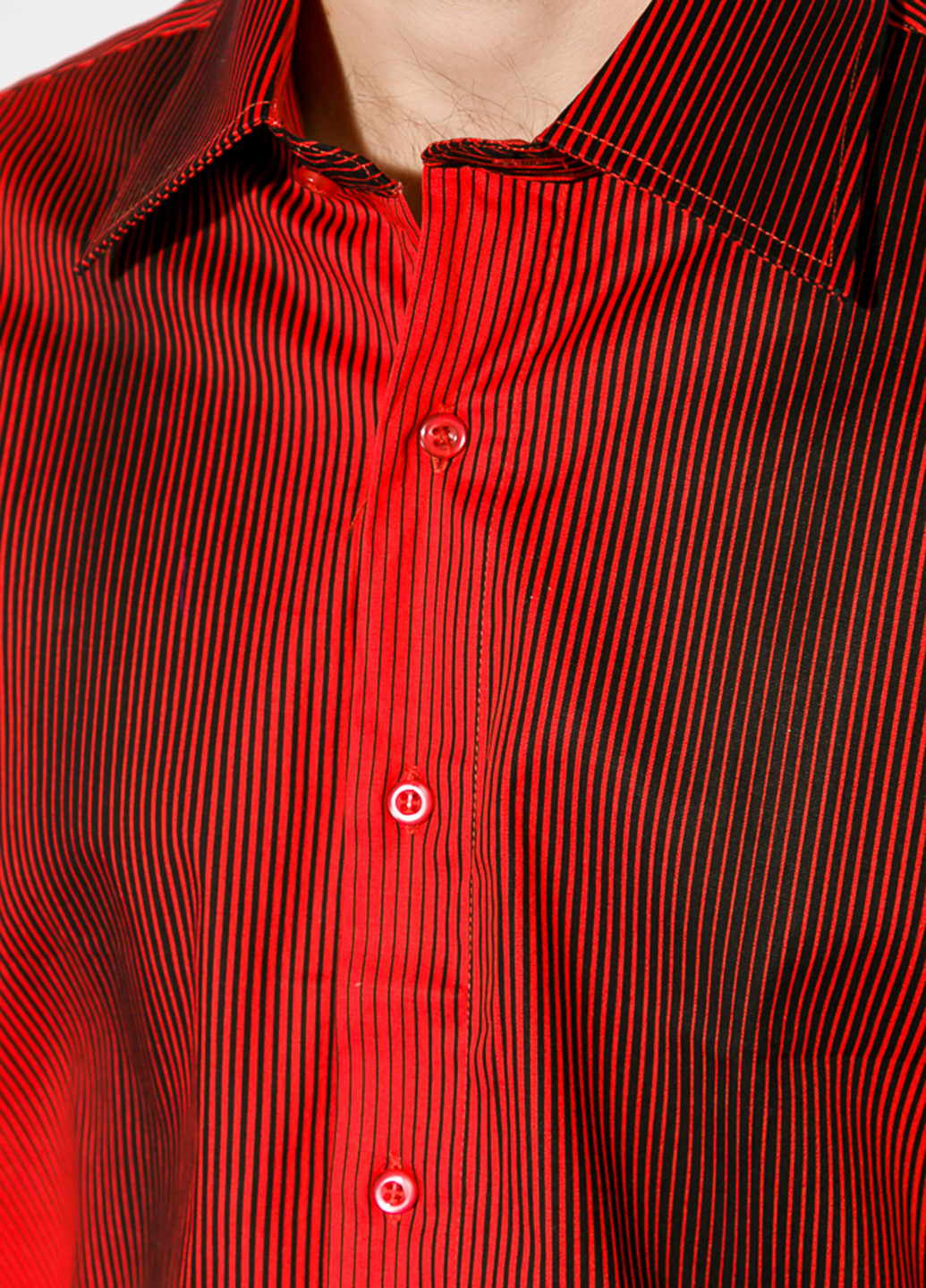 Красная кэжуал рубашка в полоску Time of Style с длинным рукавом