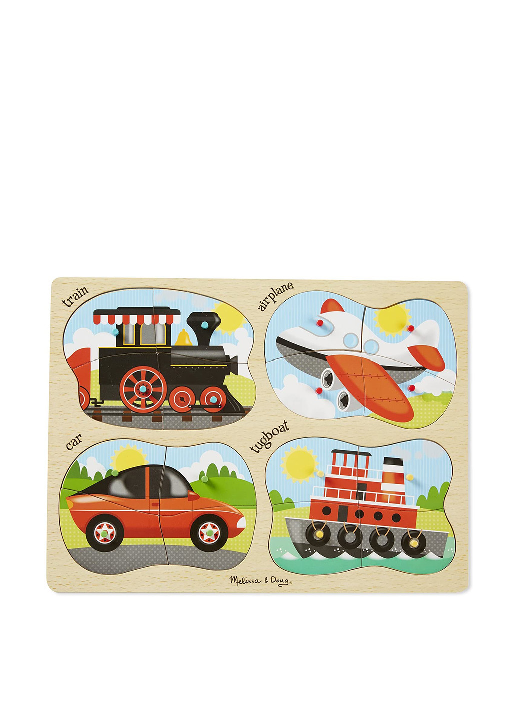 Деревянные пазлы 4в1 Транспорт, 30х20х2 см Melissa & Doug (251711219)