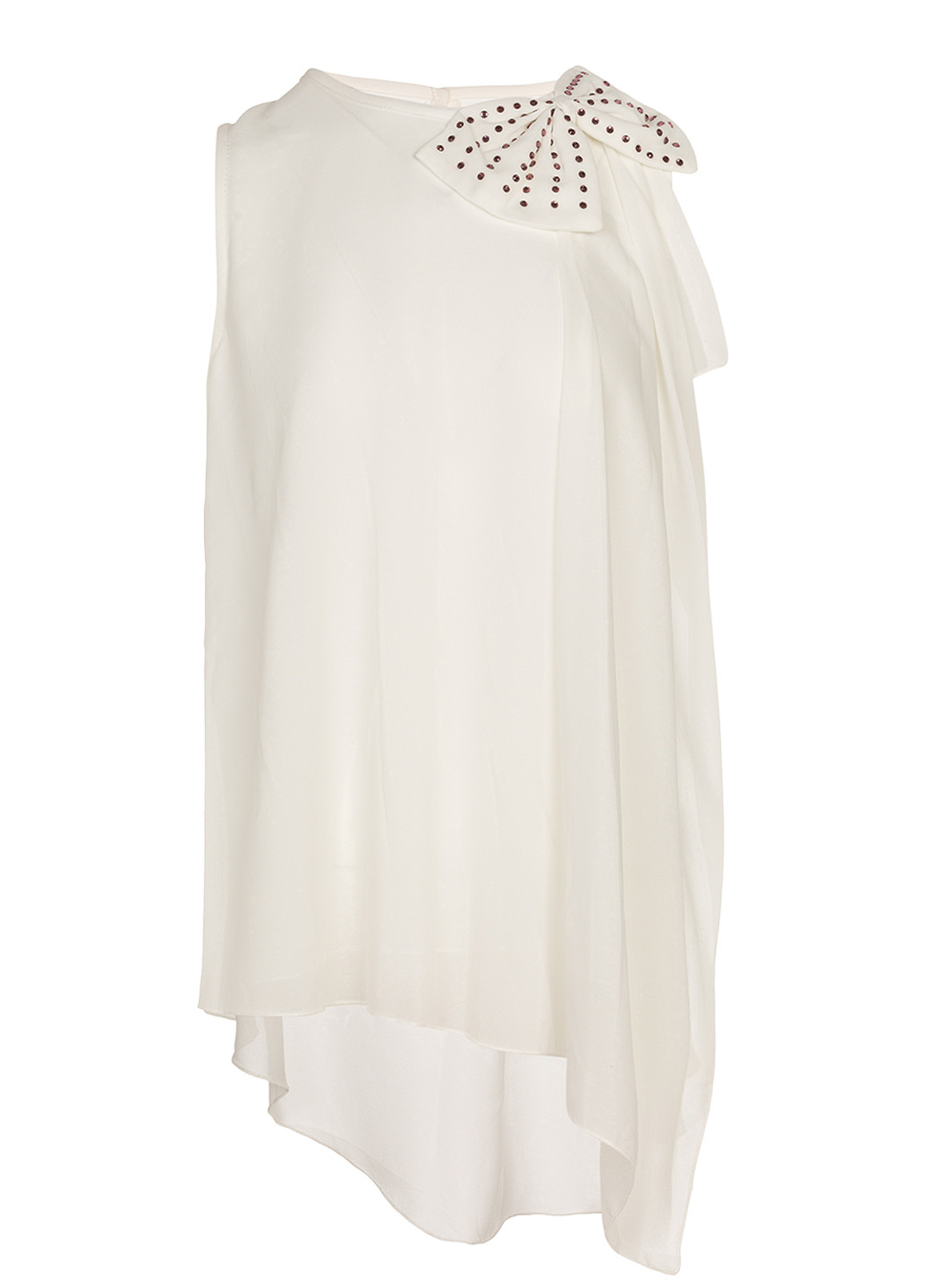 Белая летняя женская белая асимметричная шифоновая блузка Rinascimento