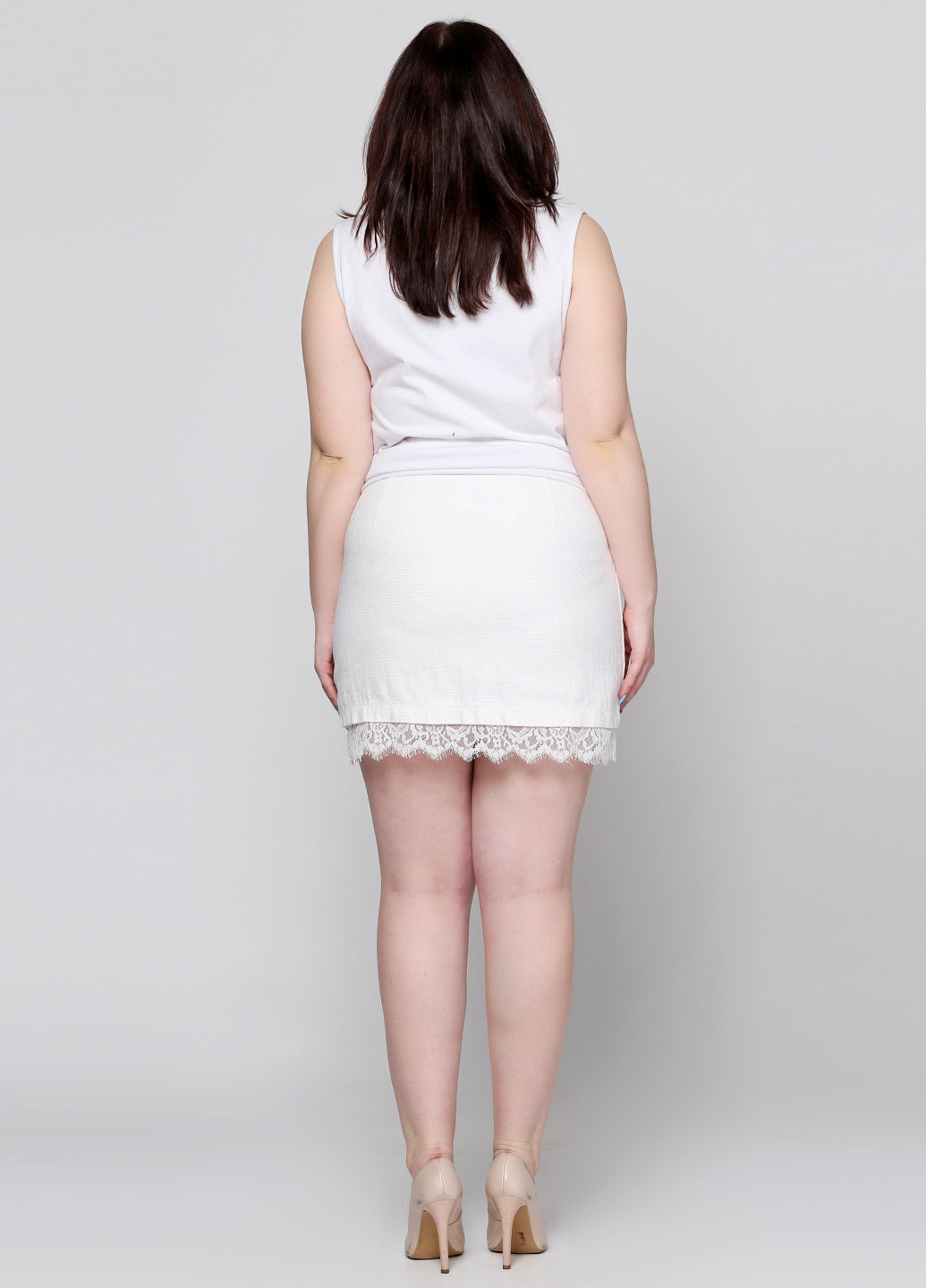 Белая кэжуал однотонная юбка Top Shop мини