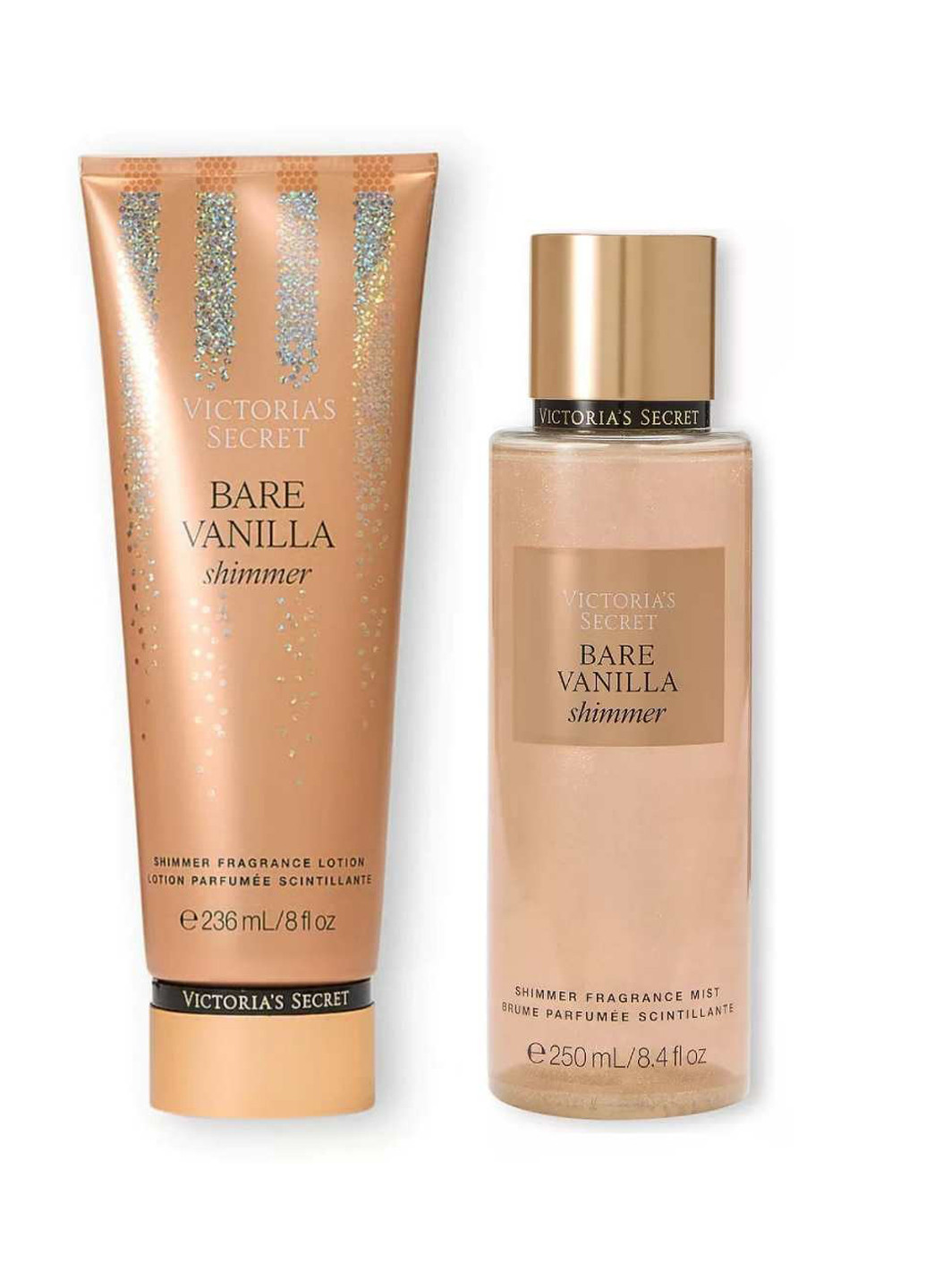 Набір для тіла Bare Vanilla Shimmer (лосьйон, міст), 236 мл/250 мл Victoria's Secret (325534390)