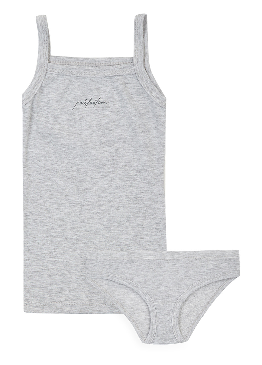 Серый демисезонный комплект (майка, трусы) Фламинго