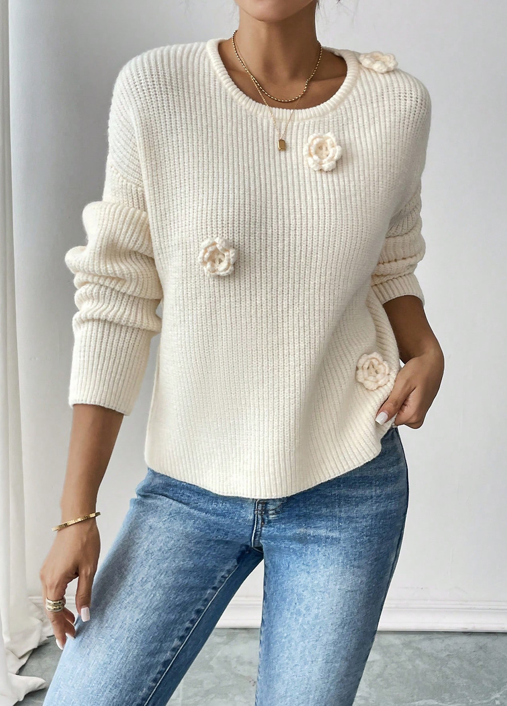 Светло-бежевый демисезонный джемпер джемпер SHEIN