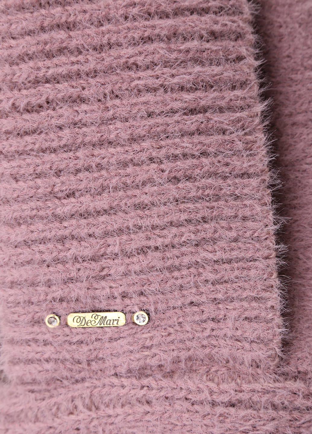 Ангоровый теплный зимний женский капор с отворотом 442004 DeMari Капор однотонный пудровый кэжуал ангора