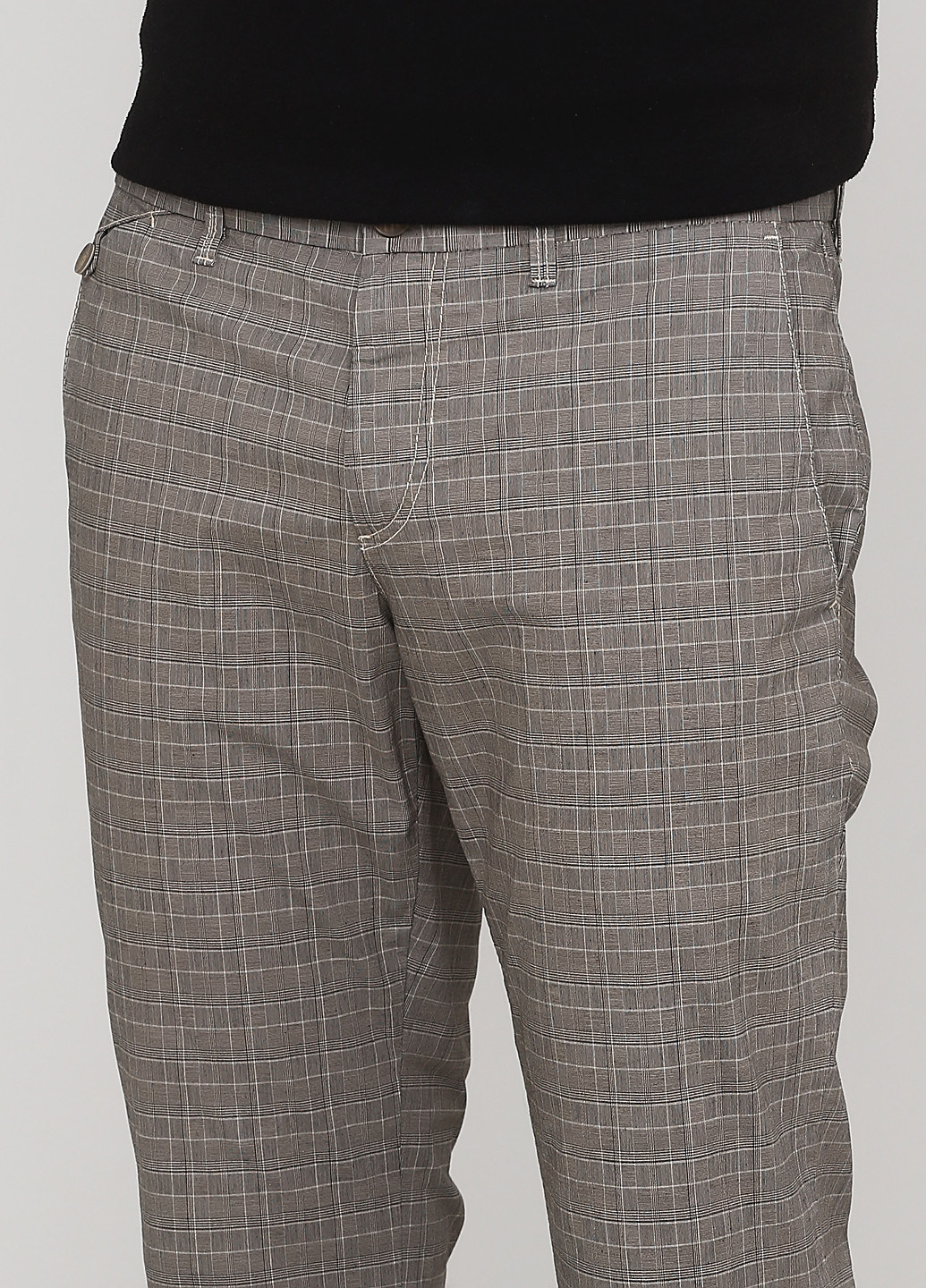 Серые кэжуал демисезонные прямые брюки Double U.One