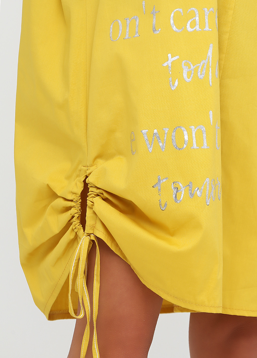 Желтое кэжуал платье оверсайз Made in Italy с надписью