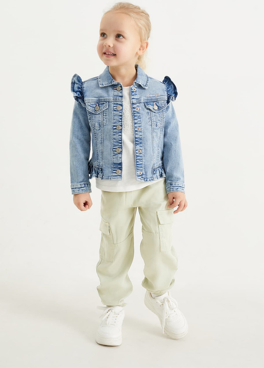 Светло-зеленые кэжуал демисезонные джоггеры, карго брюки C&A