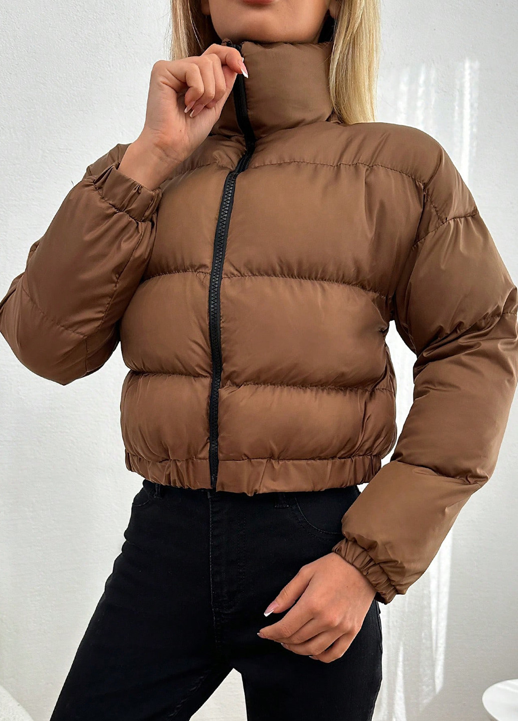 Коричневая демисезонная куртка куртка-пальто SHEIN