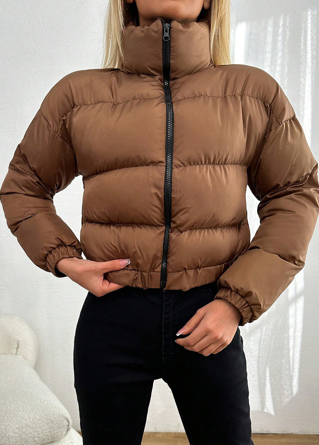 Коричневая демисезонная куртка куртка-пальто SHEIN