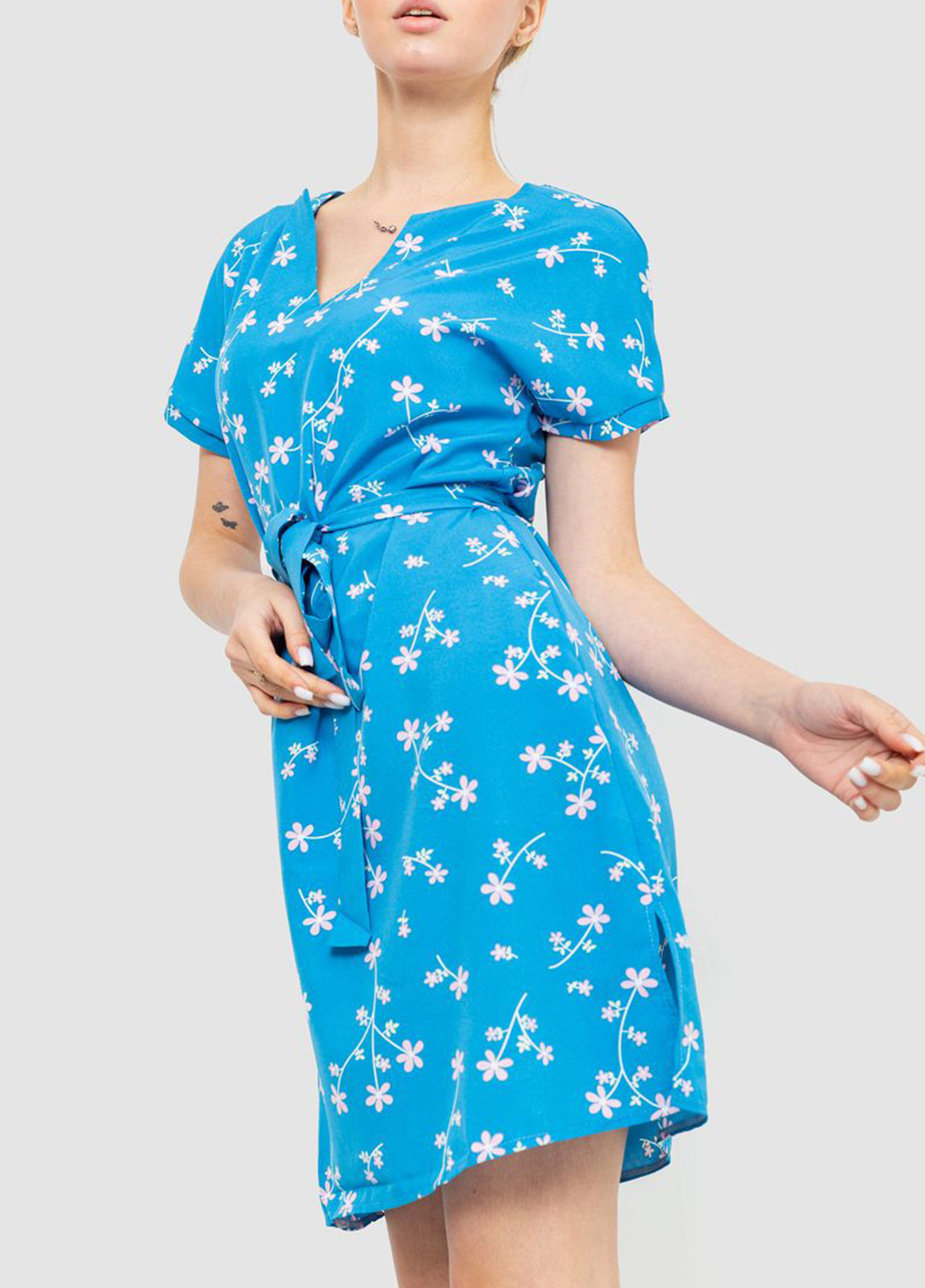 Темно-блакитна кежуал сукня Ager з квітковим принтом