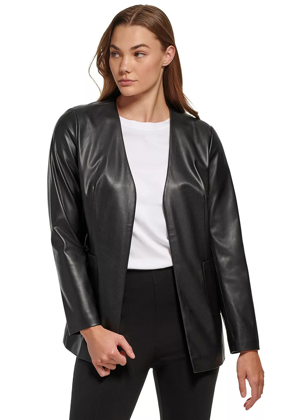 Черный женский жакет Calvin Klein однотонный - демисезонный