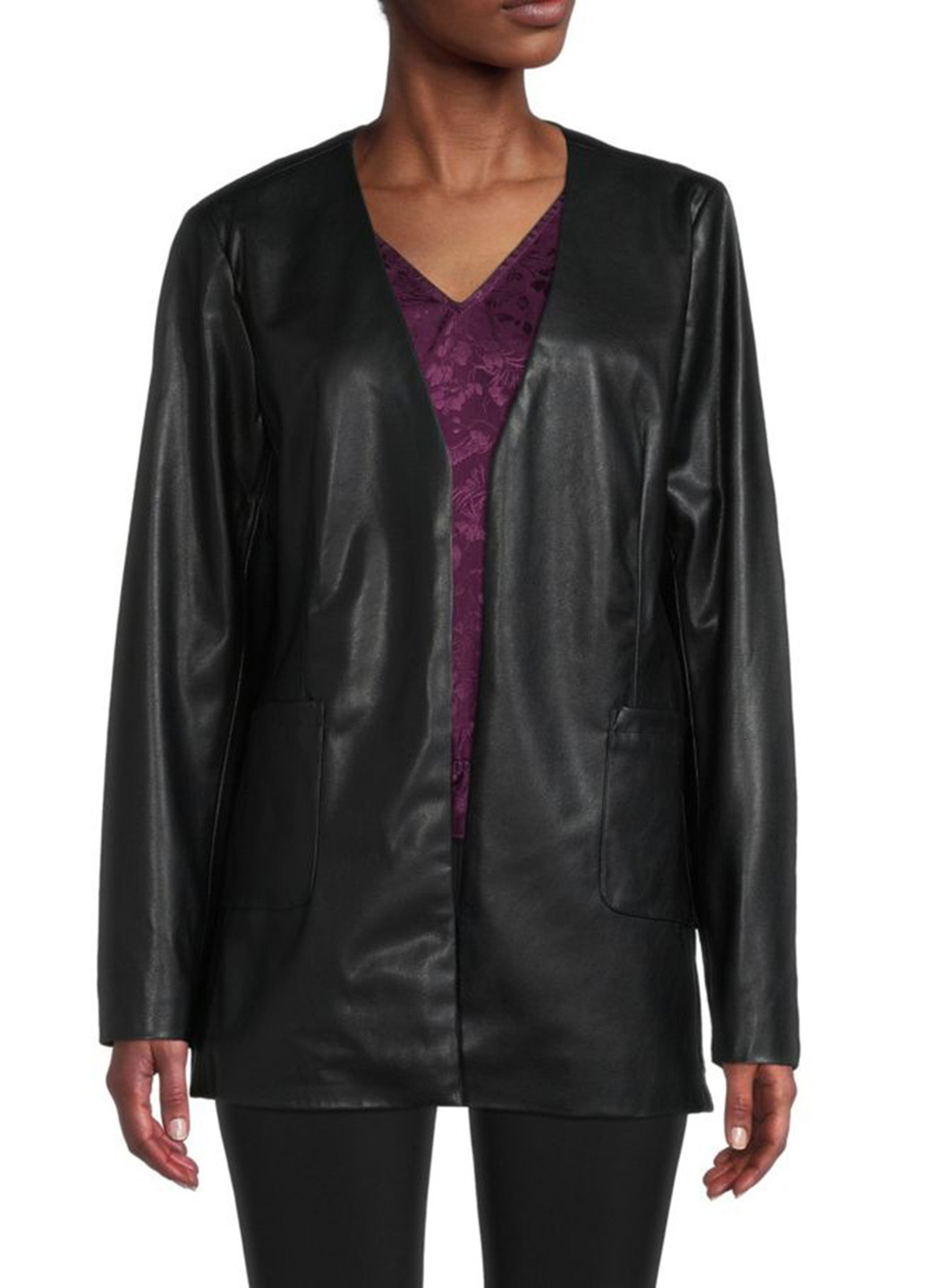 Черный женский жакет Calvin Klein однотонный - демисезонный