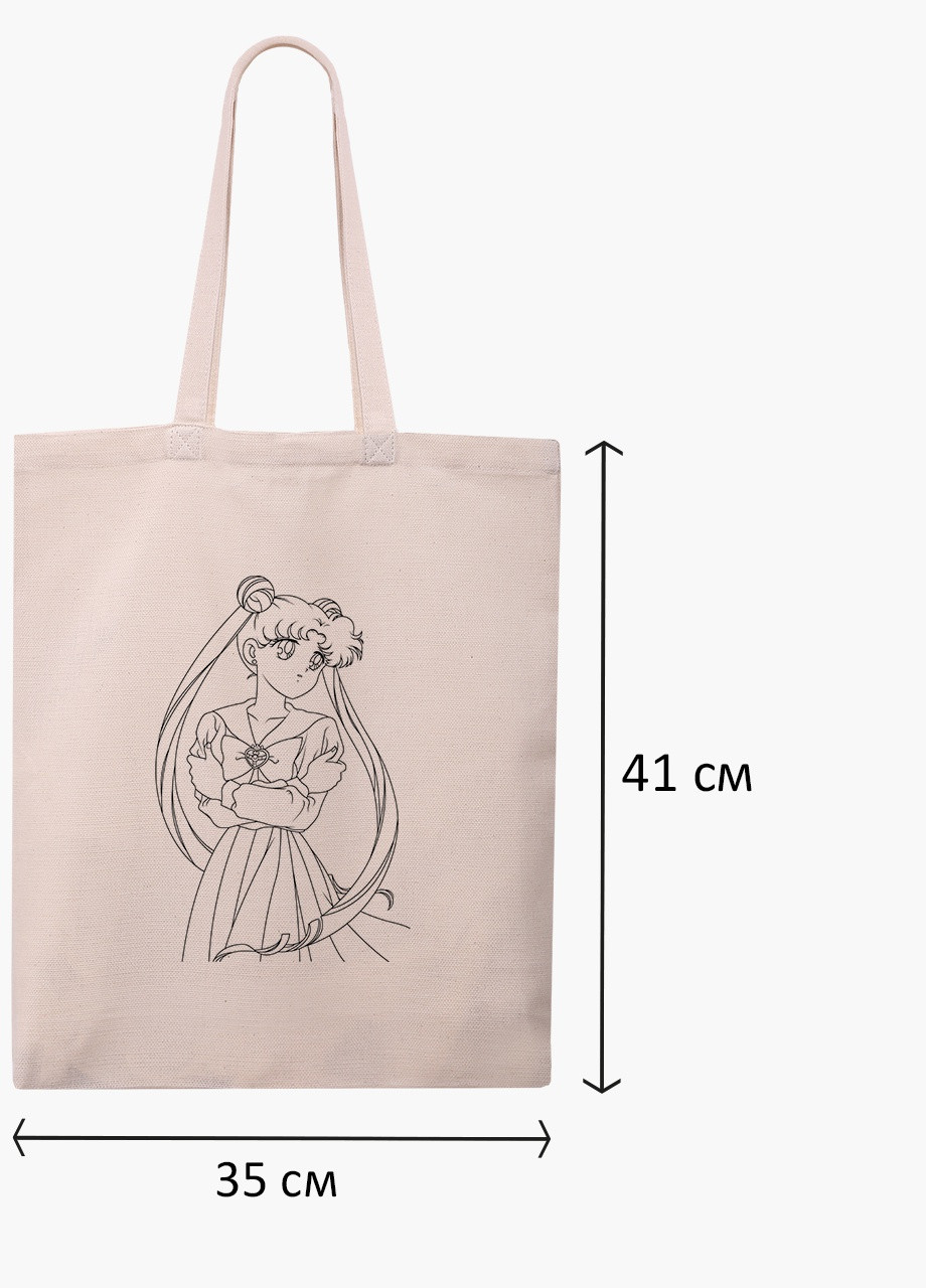 Еко сумка шоппер біла Аніме Сейлор Мун (Anime Sailor Moon) (9227-1768-WT) екосумка шопер 41*35 см MobiPrint (216642074)