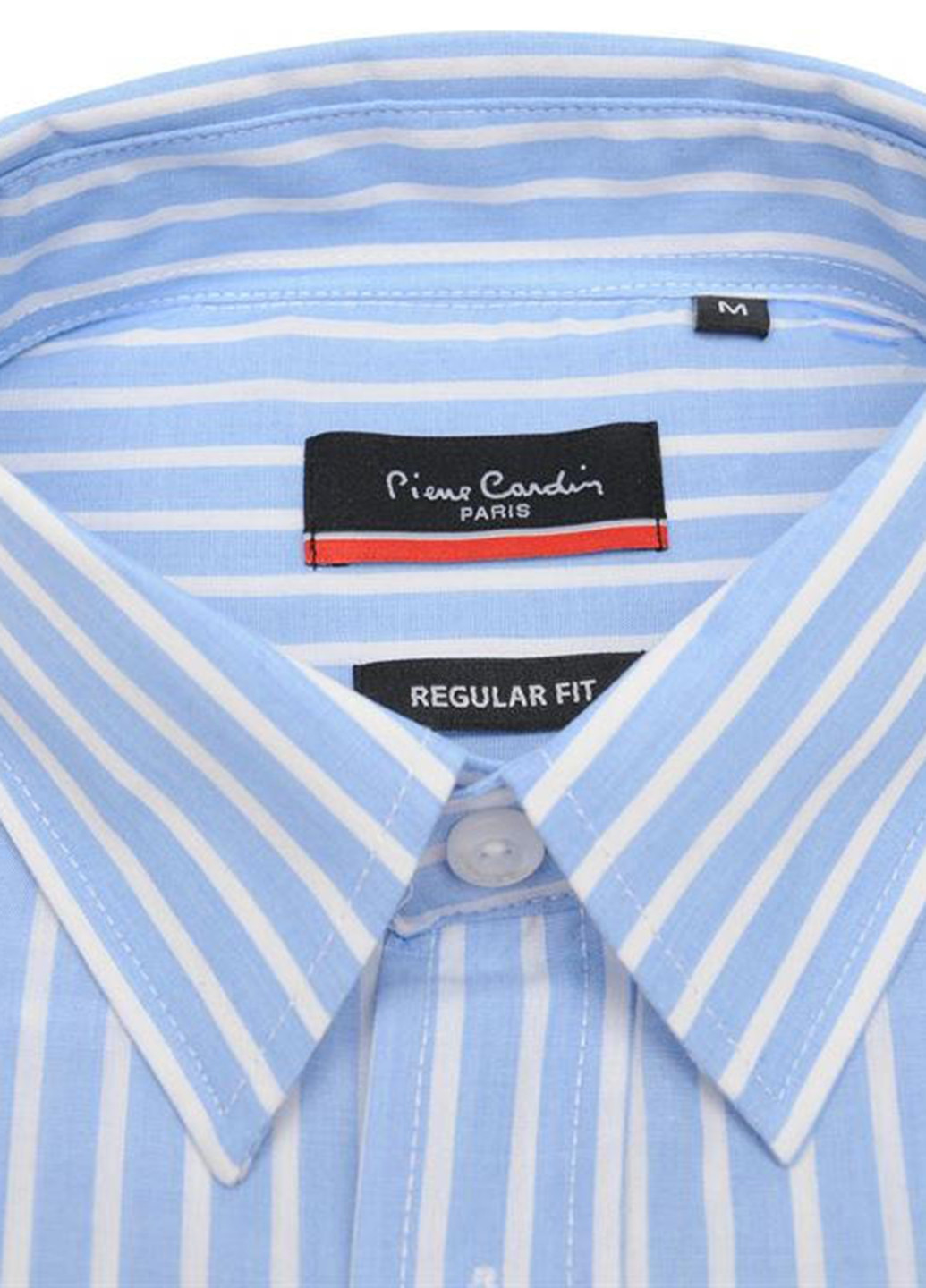 Голубой классическая рубашка в полоску Pierre Cardin