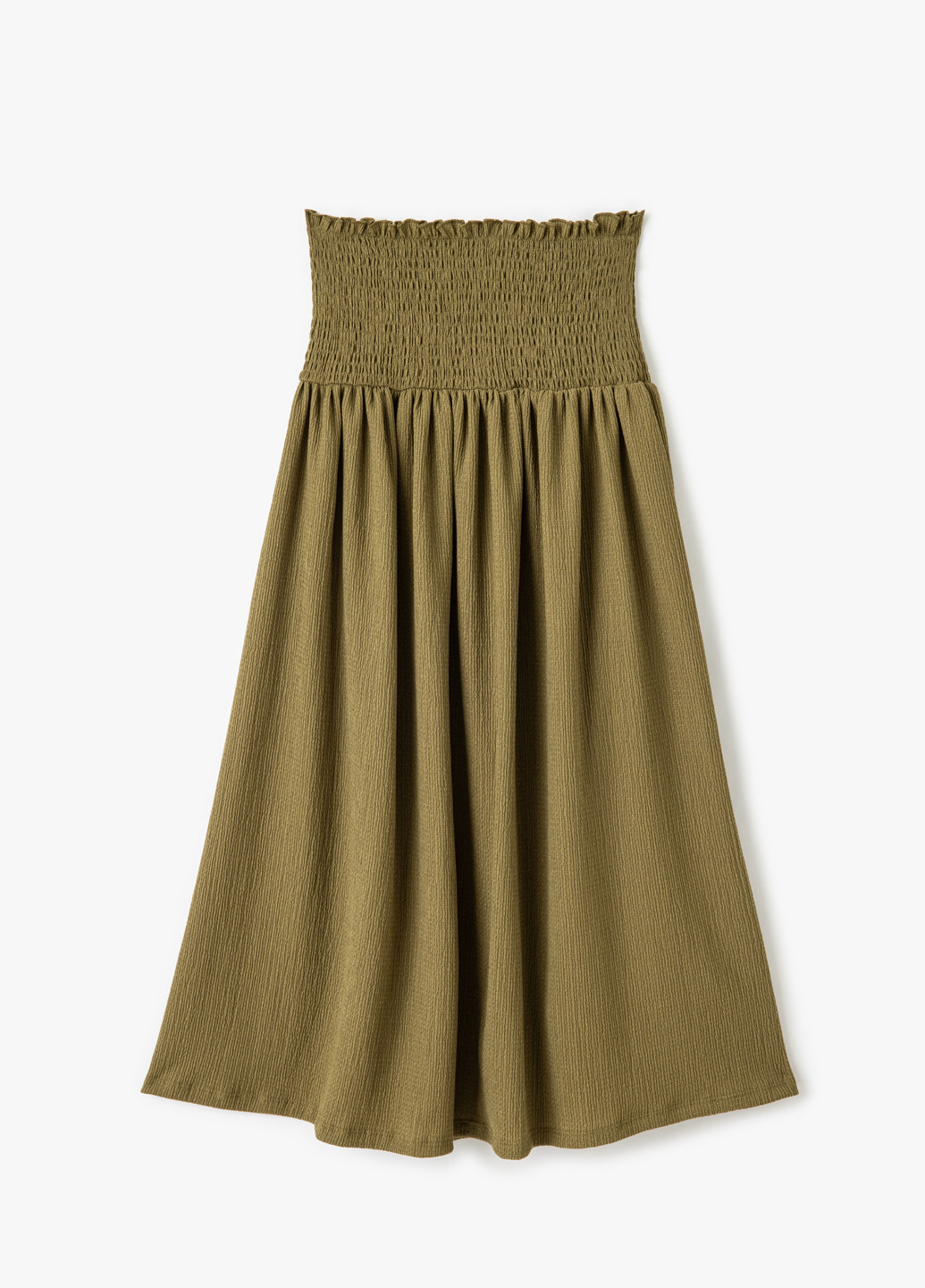 Оливковая (хаки) кэжуал однотонная юбка KOTON клешированная