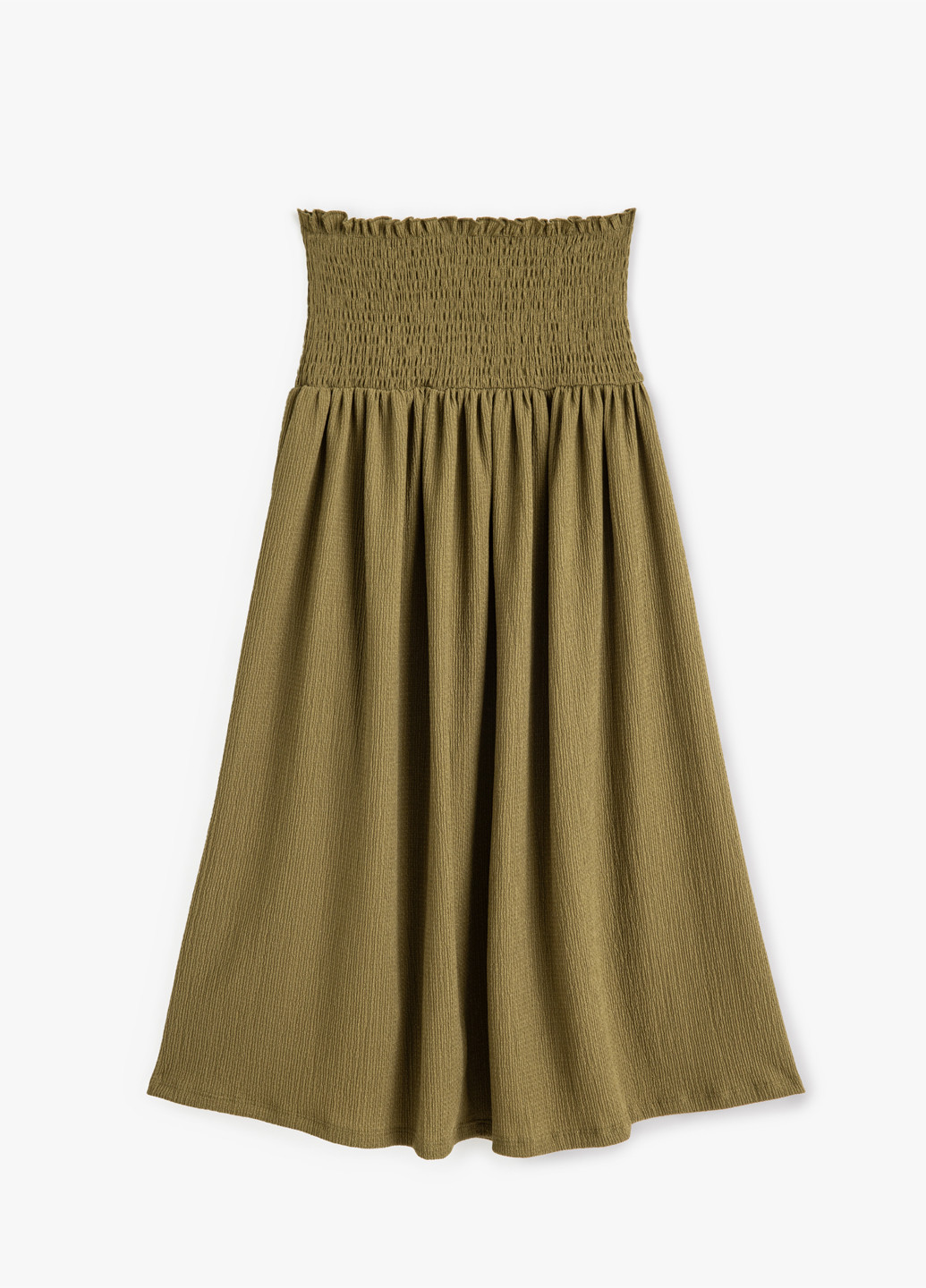 Оливковая (хаки) кэжуал однотонная юбка KOTON клешированная
