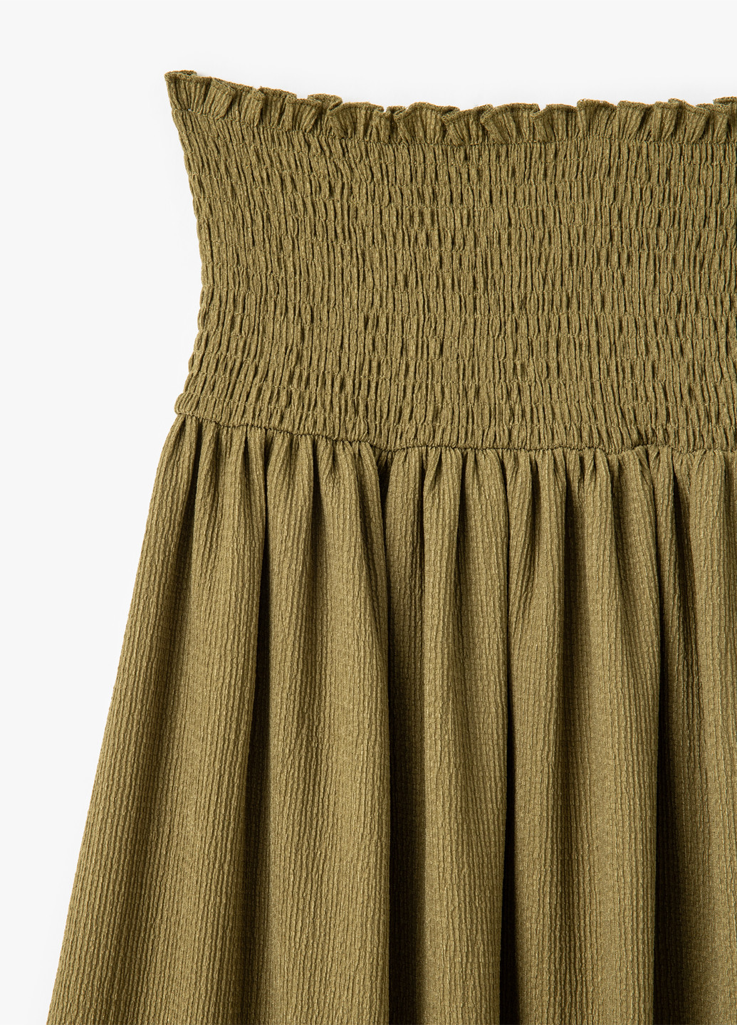 Оливковая (хаки) кэжуал однотонная юбка KOTON клешированная