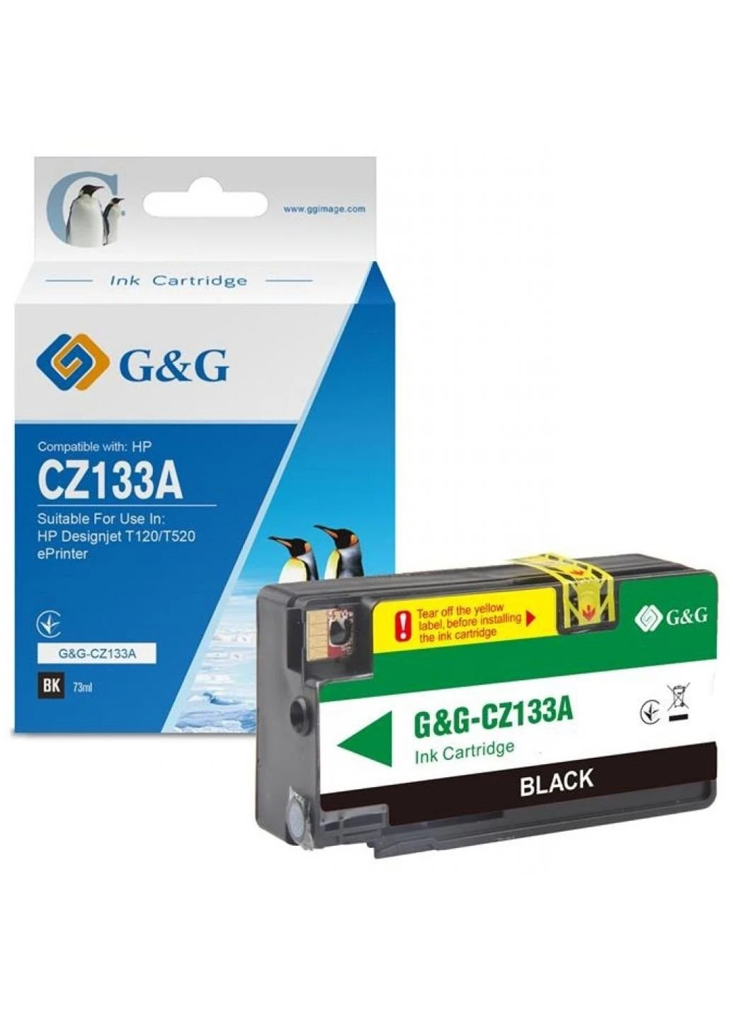 Картридж G & G HP Designjet T120 / T520 Black (G & G-CZ133A) G&G HP Designjet T120/T520 Black (247616744)