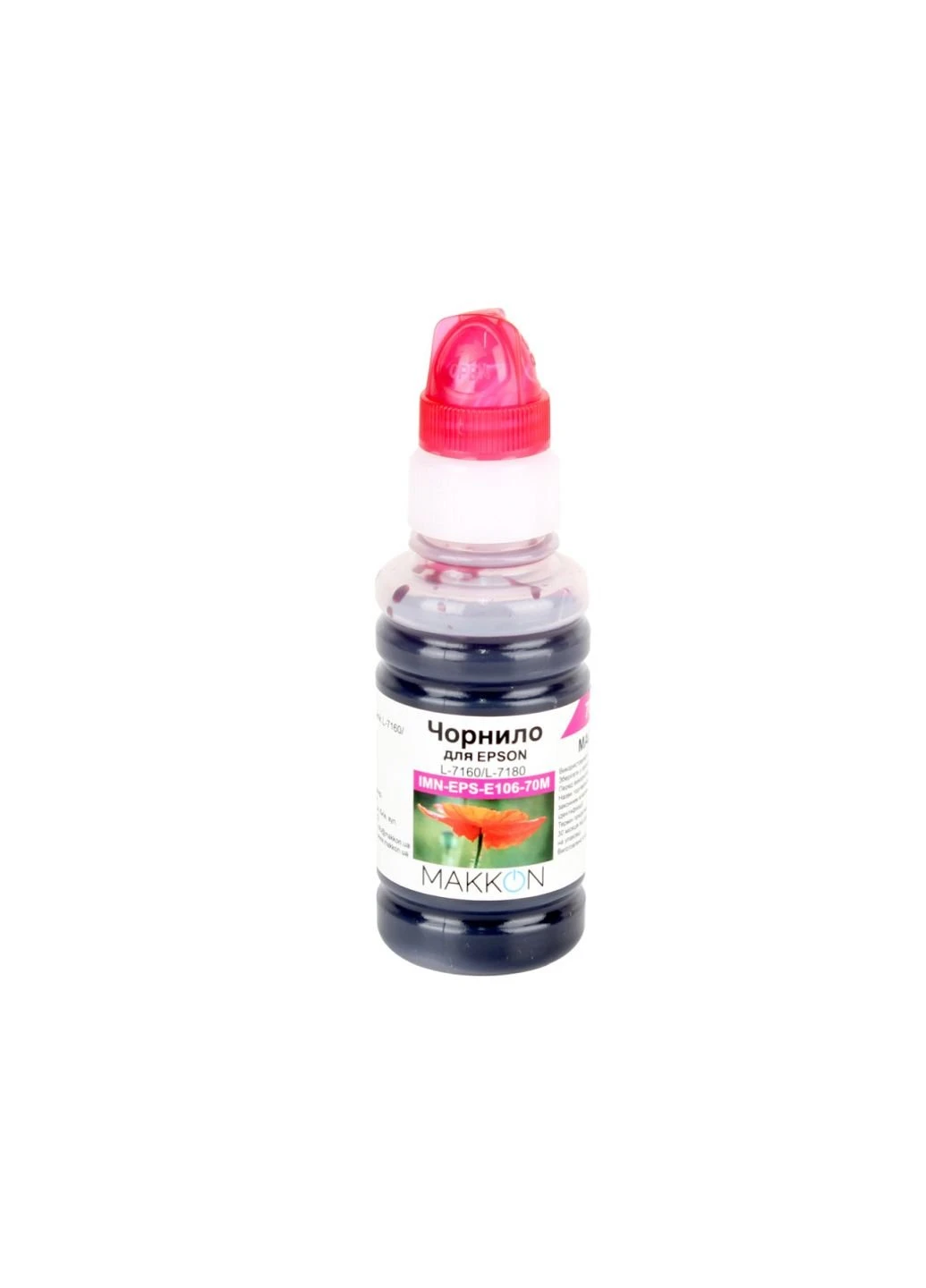 Чорнило Makkon для Epson EcoTank L-7160 / L-7180 70 мл magenta (IMN-EPS-E106-70M) Barva для Epson EcoTank L-7160/L-7180 70 мл magenta (247485088)