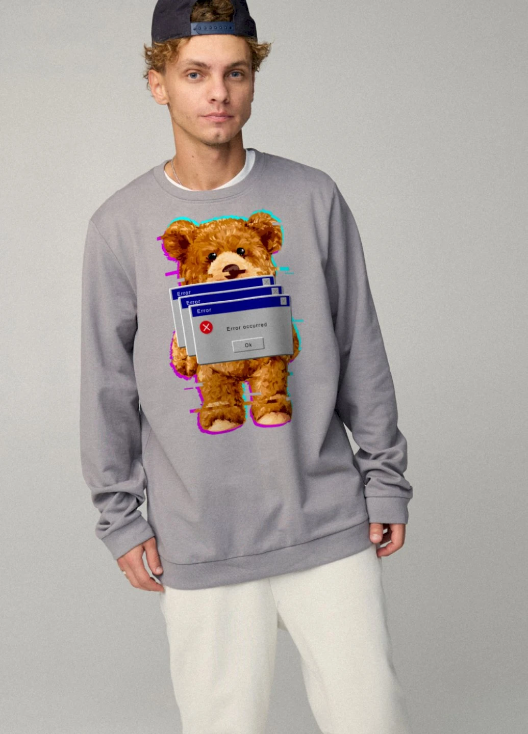 Серый свитшот мужской oversize /no flis/ YAPPI (252259343)