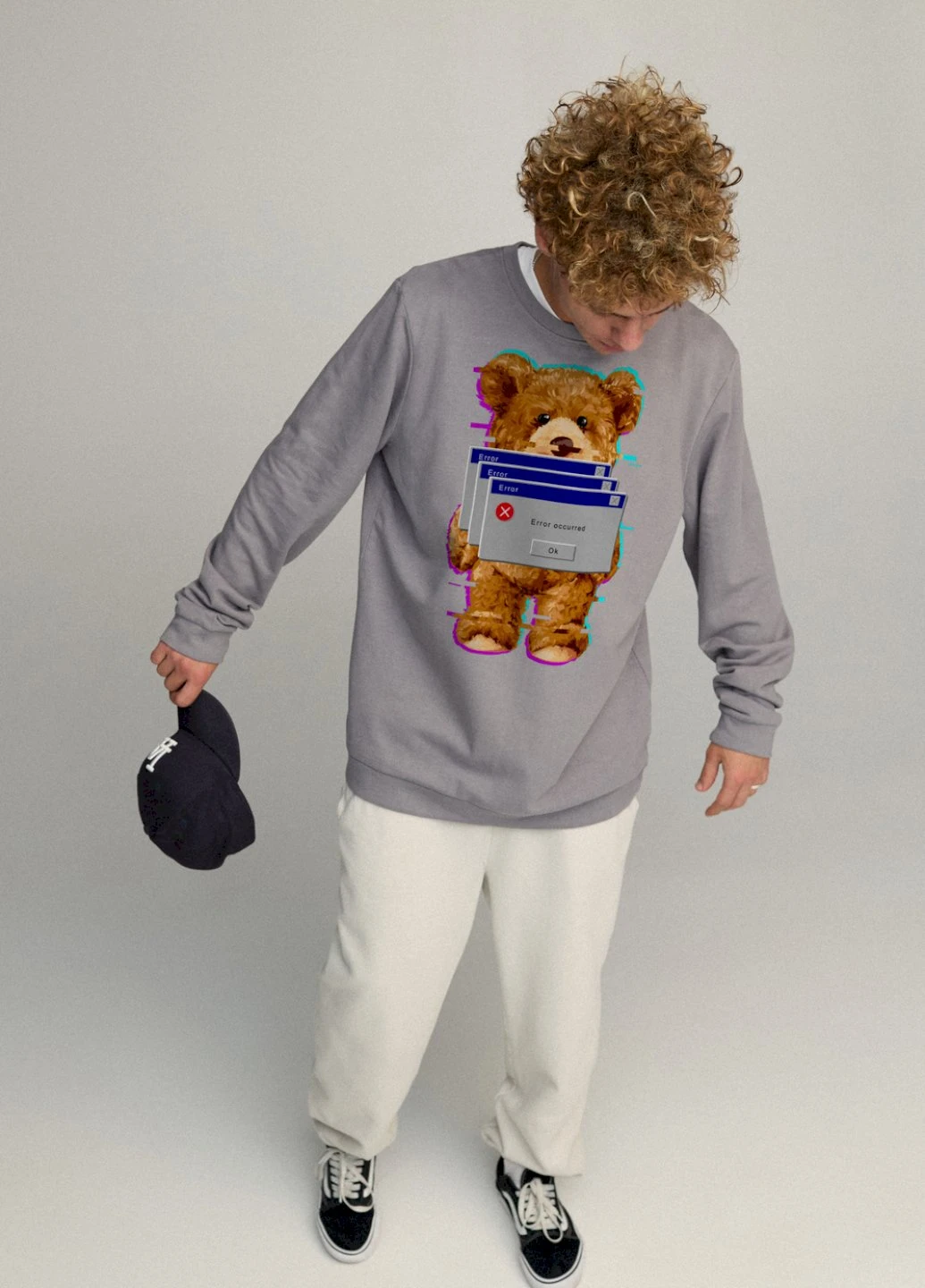 Серый свитшот мужской oversize /no flis/ YAPPI (252259343)