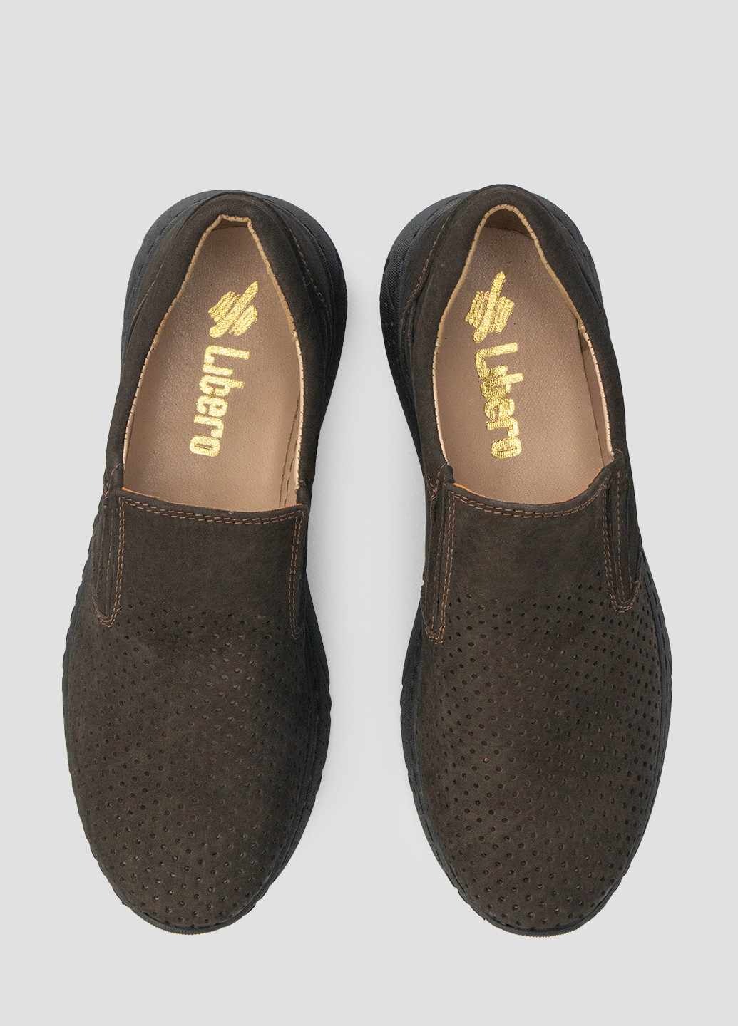 Коричневые кэжуал туфли Libero без шнурков