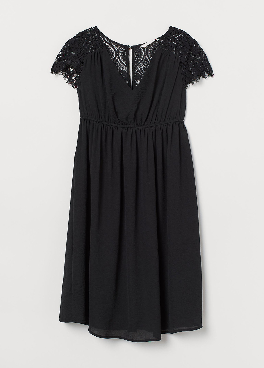 Черное коктейльное платье для беременных в стиле ампир H&M однотонное