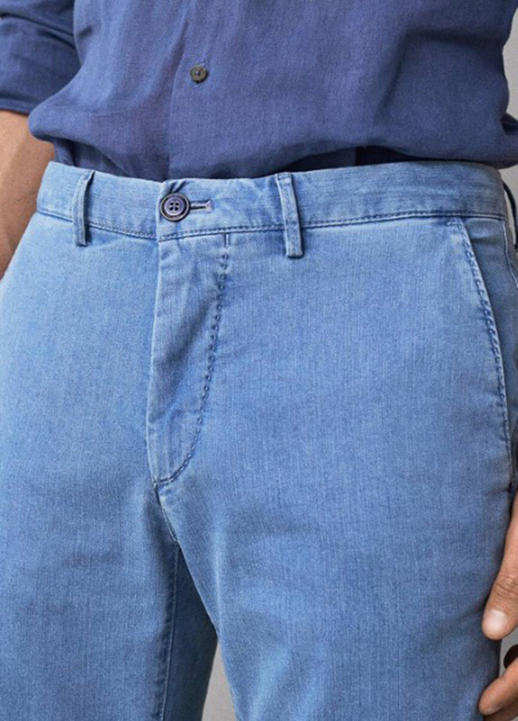 Голубые демисезонные прямые, укороченные джинсы Massimo Dutti