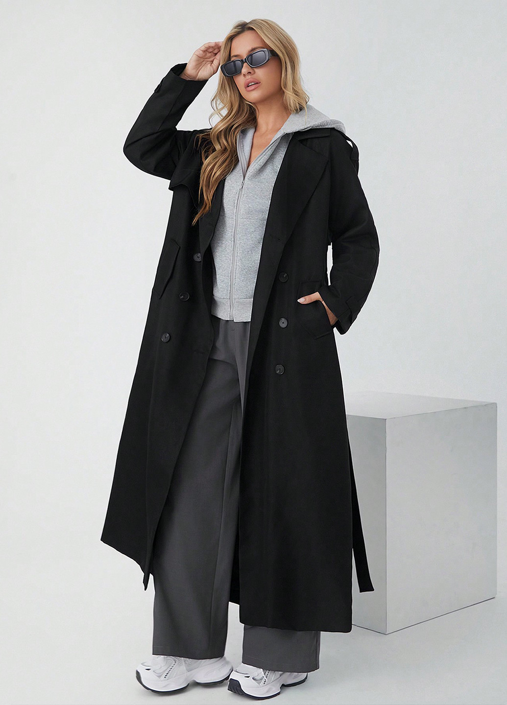 Плащ SHEIN на пуговицах демисезон (341532642)