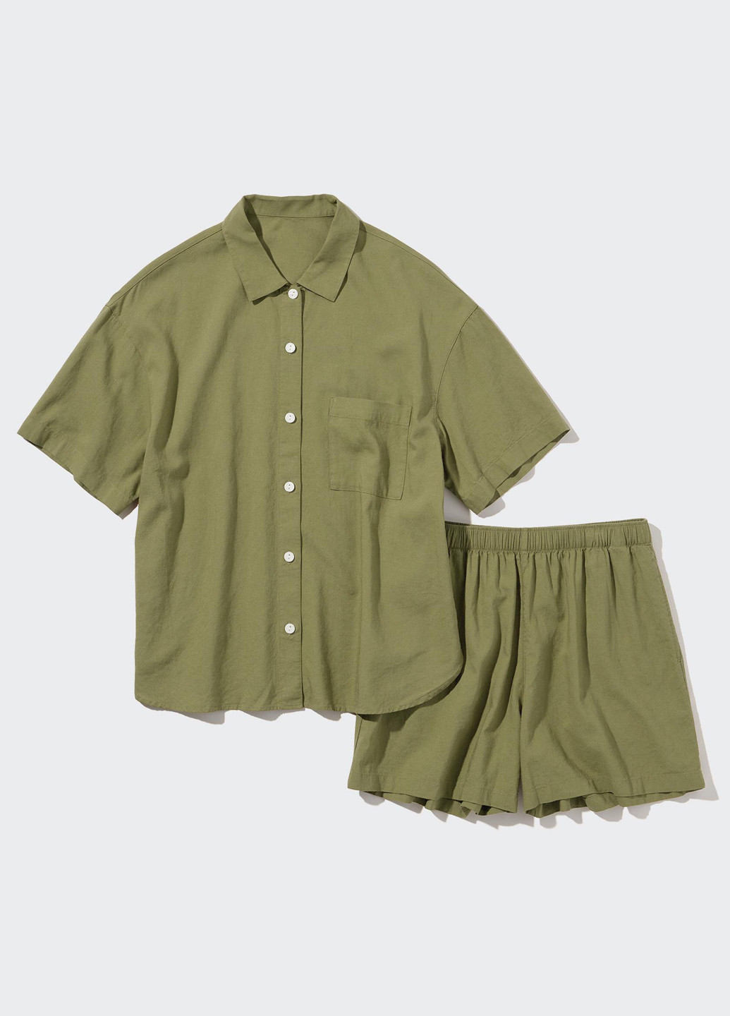 Зелена всесезон піжама (сорочка, шорти) сорочка + шорти Uniqlo