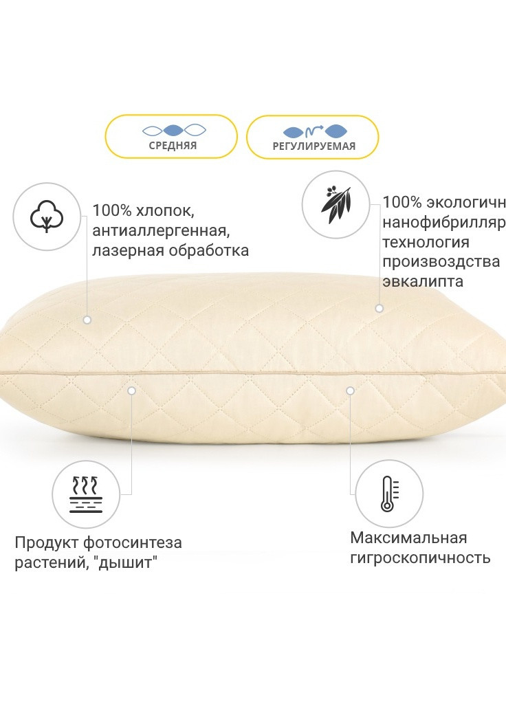 Подушка Carmela №622 з евкаліптом Середня 60х60 см (2200000852304) No Brand (254008401)